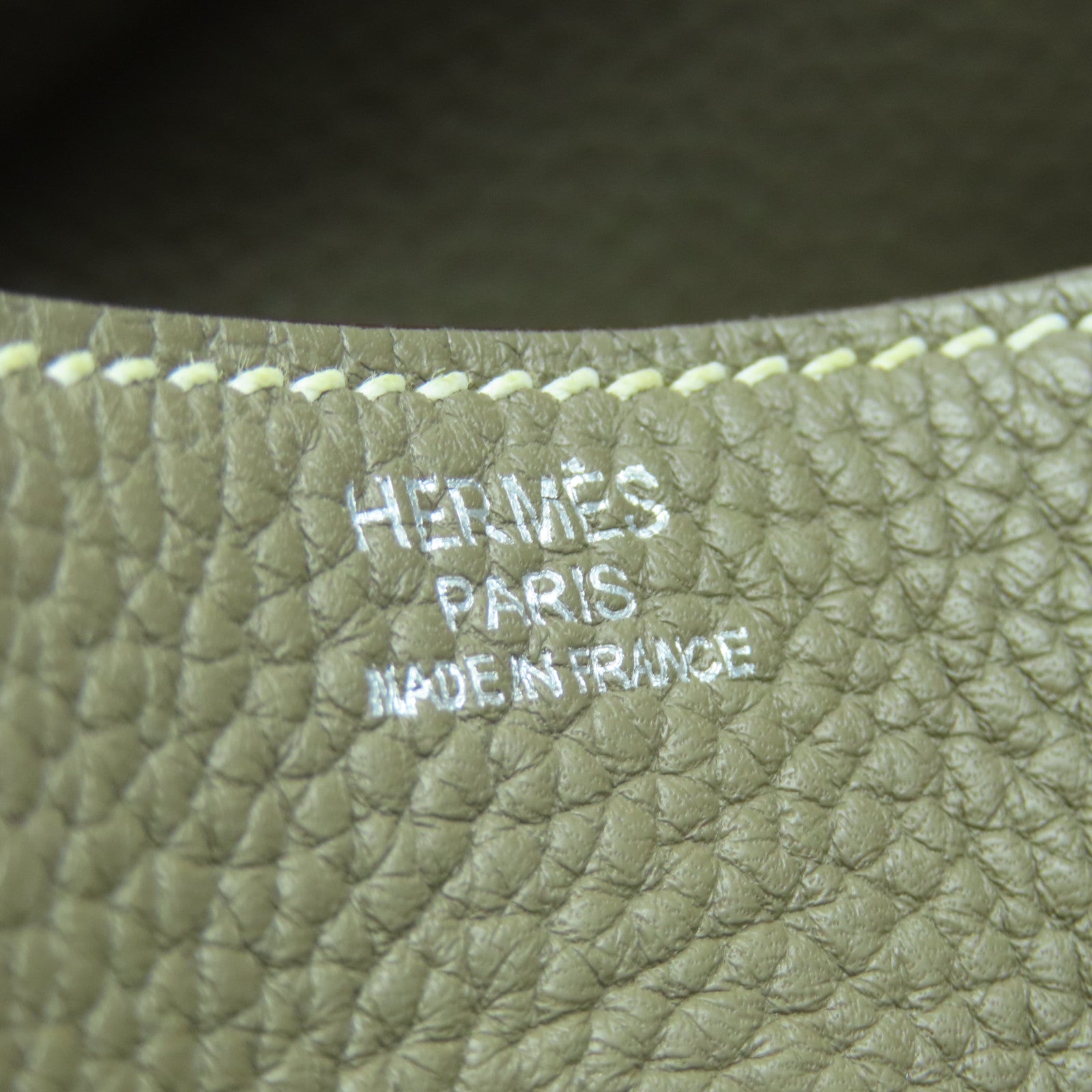 HERMES Taurillon Clemence皮革Lindy 30银扣手挽肩背两用袋大象灰