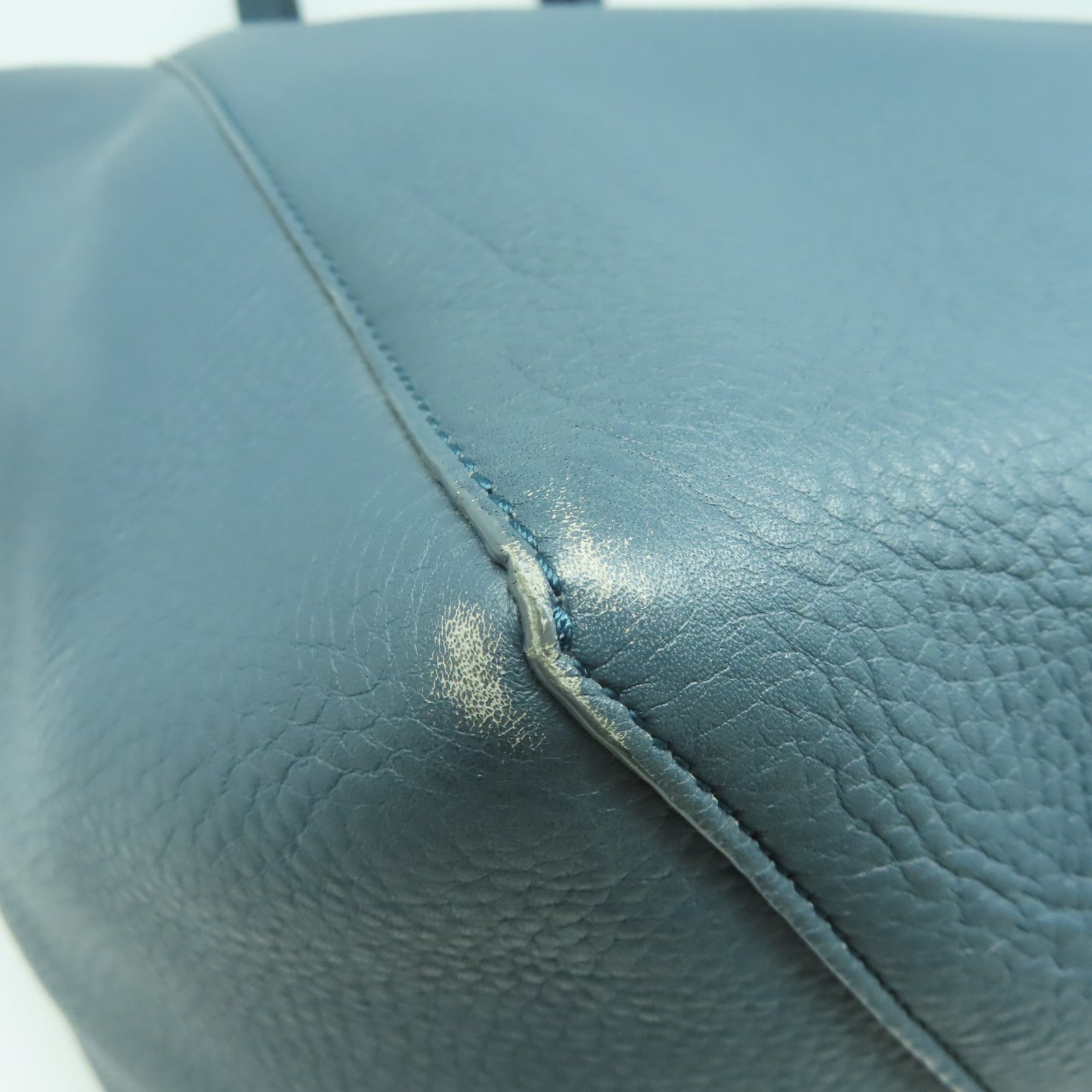 CELINE 【激減優惠】牛皮皮革Tote Bag金扣手挽肩背兩用袋灰藍色