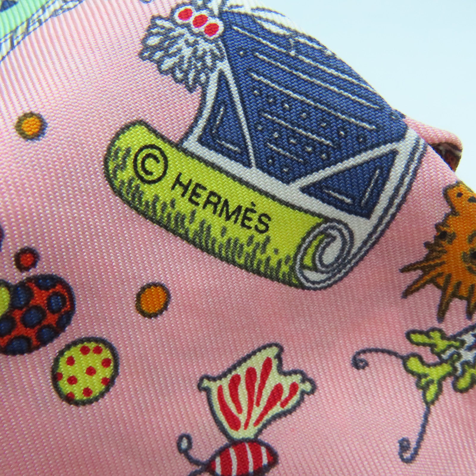 HERMES 丝质Twilly丝巾粉红色