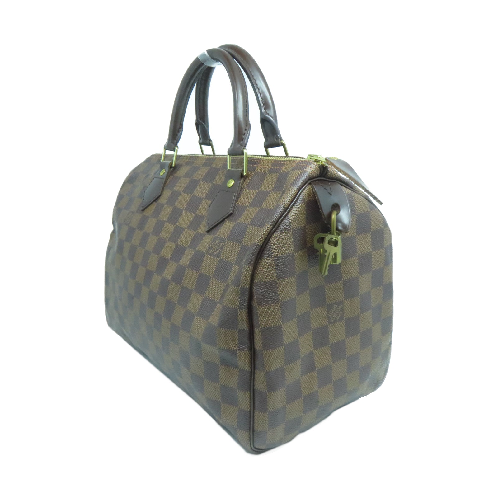 LOUIS VUITTON Damier Speedy 30金扣手挽袋啡色