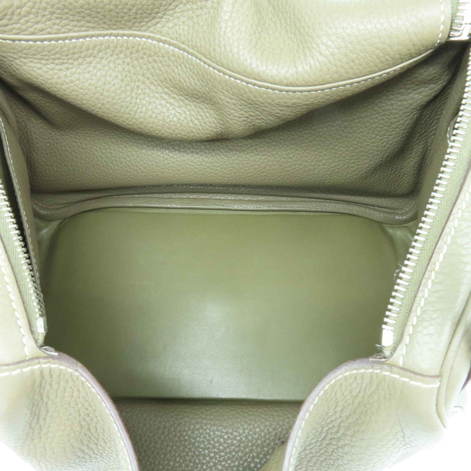 HERMES Taurillon Clemence皮革Lindy 30银扣手挽肩背两用袋大象灰