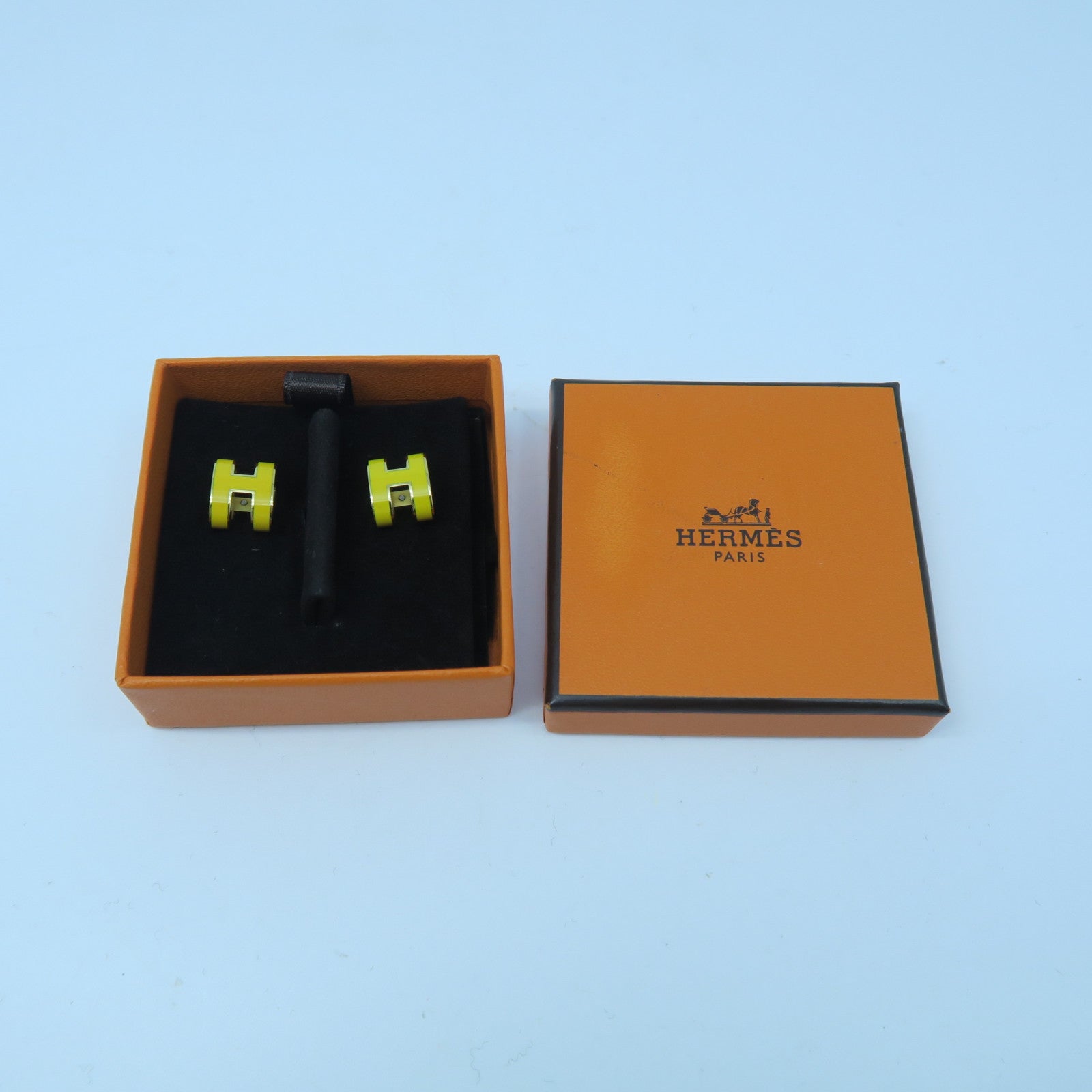 HERMES 金属Pop H Earrings耳环黄色/金色
