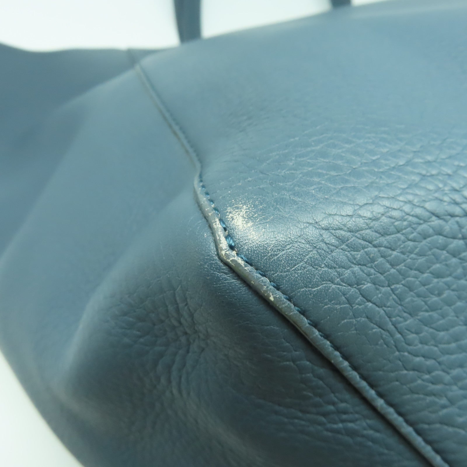 CELINE 【激減優惠】牛皮皮革Tote Bag金扣手挽肩背兩用袋灰藍色
