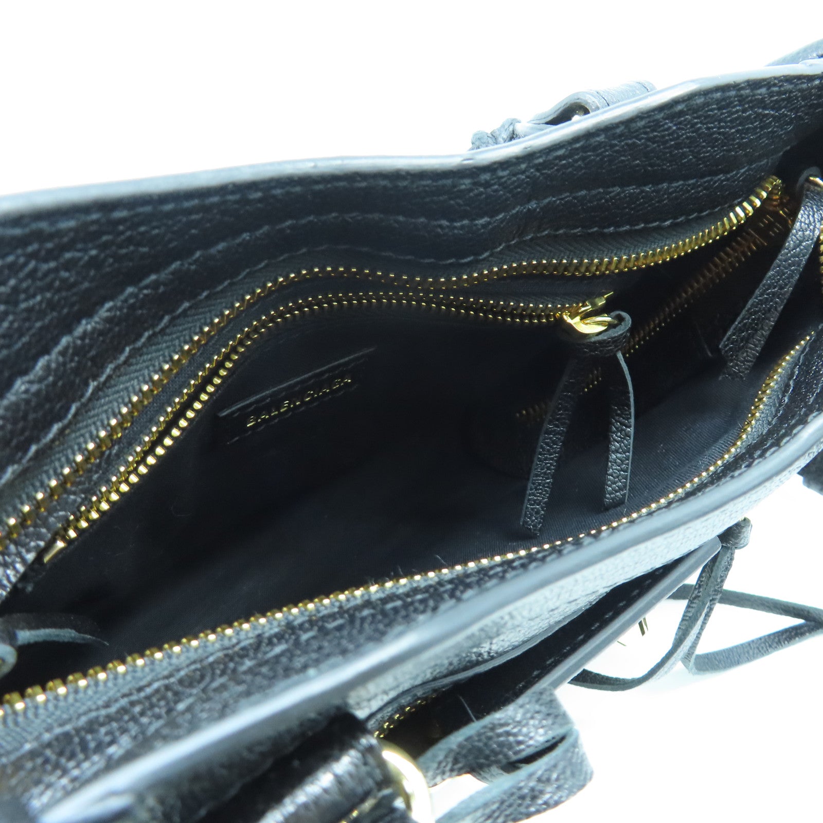 BALENCIAGA 牛皮牛革Mini Small金扣手挽肩背兩用袋黑色