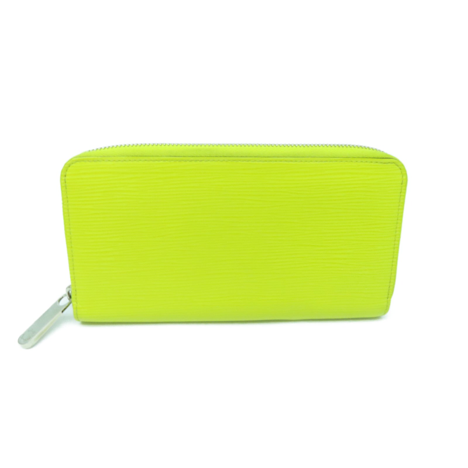 LOUIS VUITTON Epi Zipper Wallet Silver Buckle Long Wallet Yellow