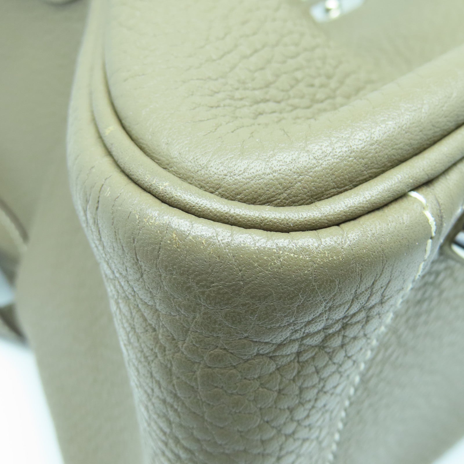 HERMES Taurillon Clemence皮革Lindy 30银扣手挽肩背两用袋大象灰