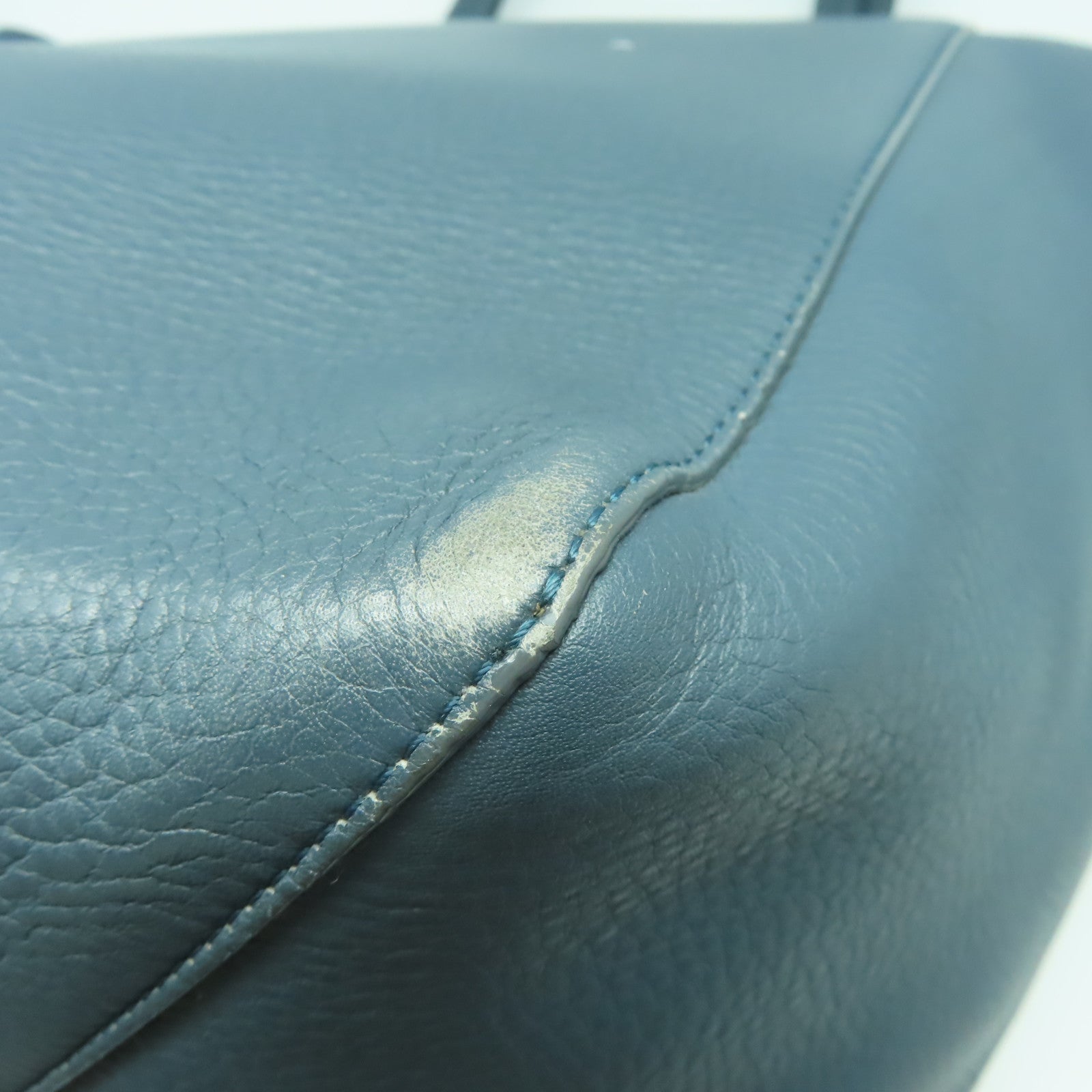 CELINE 【激減優惠】牛皮皮革Tote Bag金扣手挽肩背兩用袋灰藍色