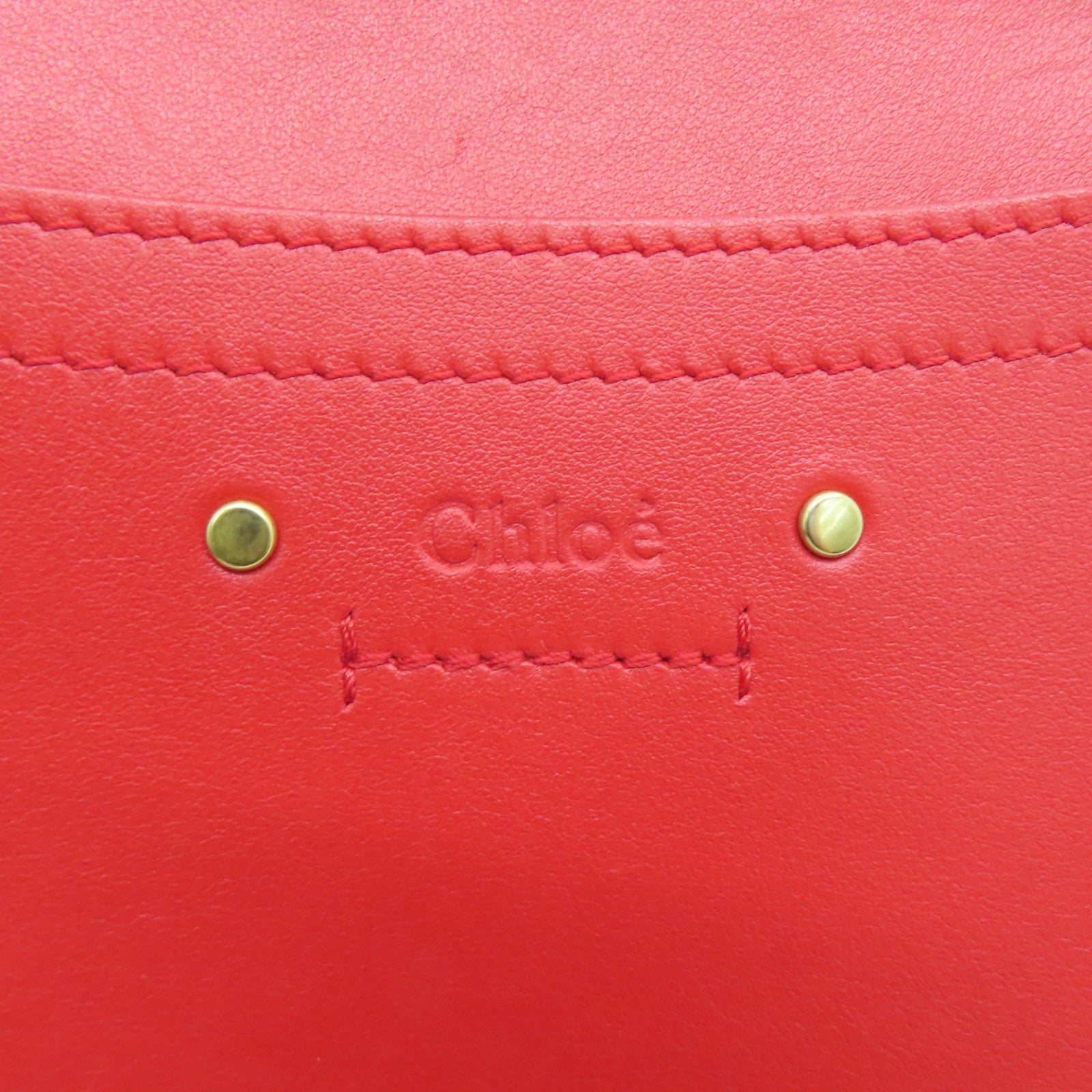Chloe 牛皮皮革2Way Shoulder金扣手挽肩背两用袋红色
