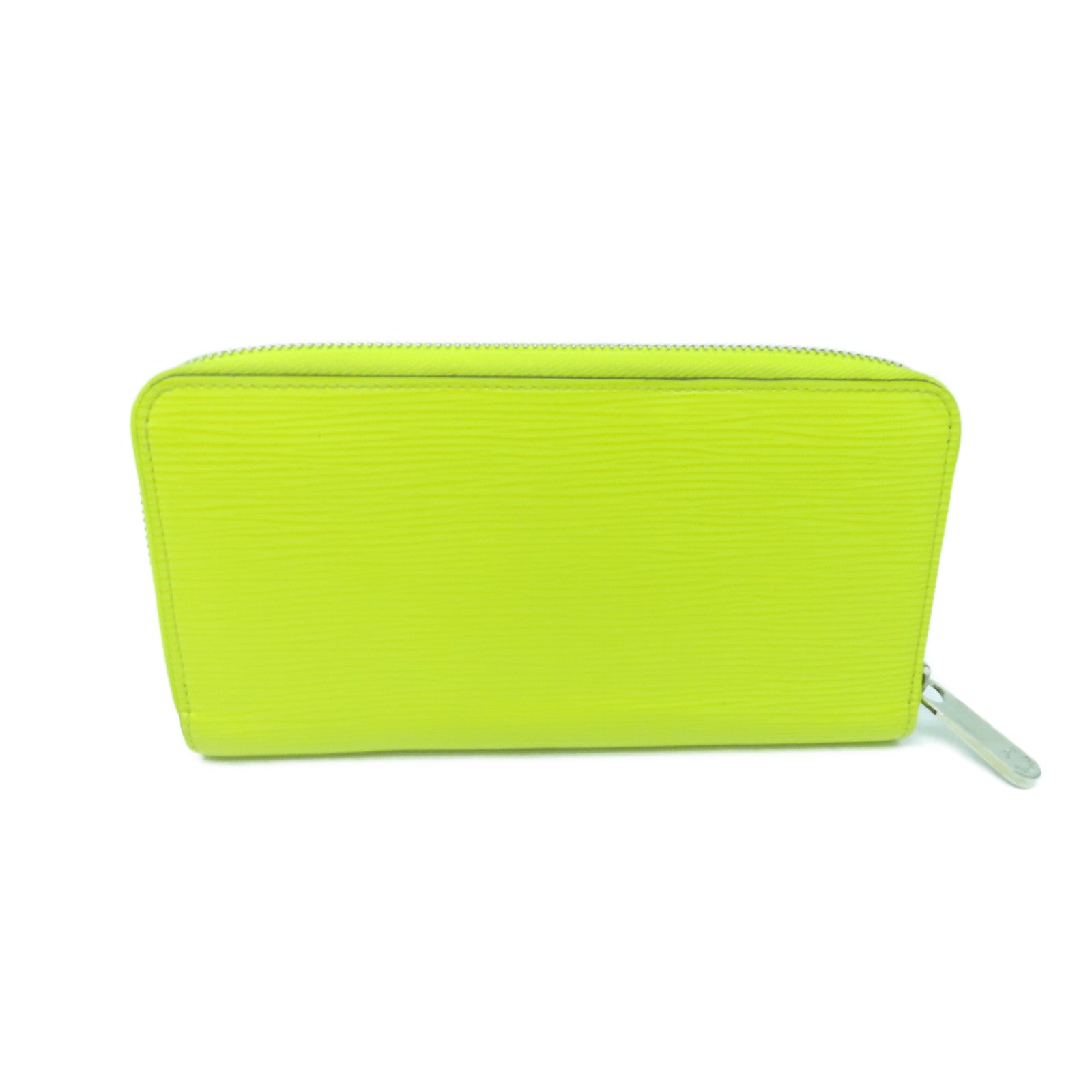 LOUIS VUITTON Epi Zipper Wallet Silver Buckle Long Wallet Yellow