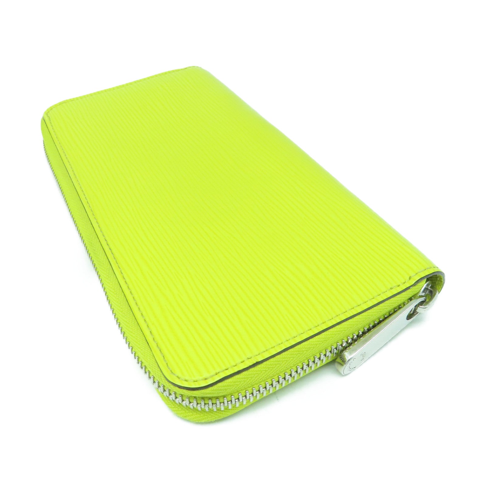 LOUIS VUITTON Epi Zipper Wallet Silver Buckle Long Wallet Yellow