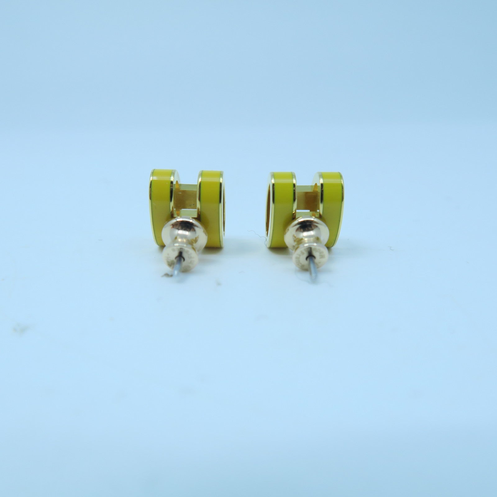 HERMES 金属Pop H Earrings耳环黄色/金色
