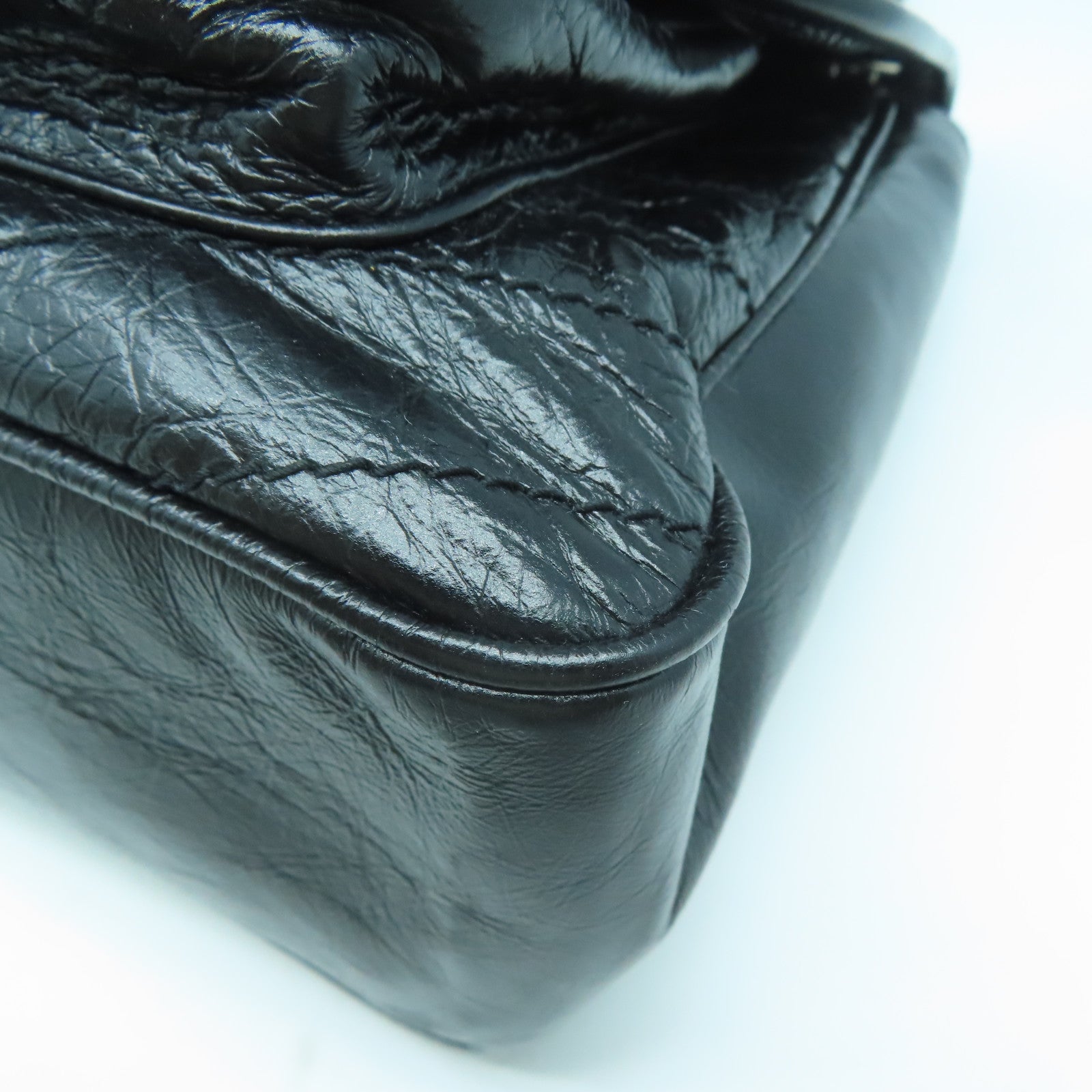 SAINT LAURENT 牛皮皮革Niki銀扣鏈帶肩背袋黑色