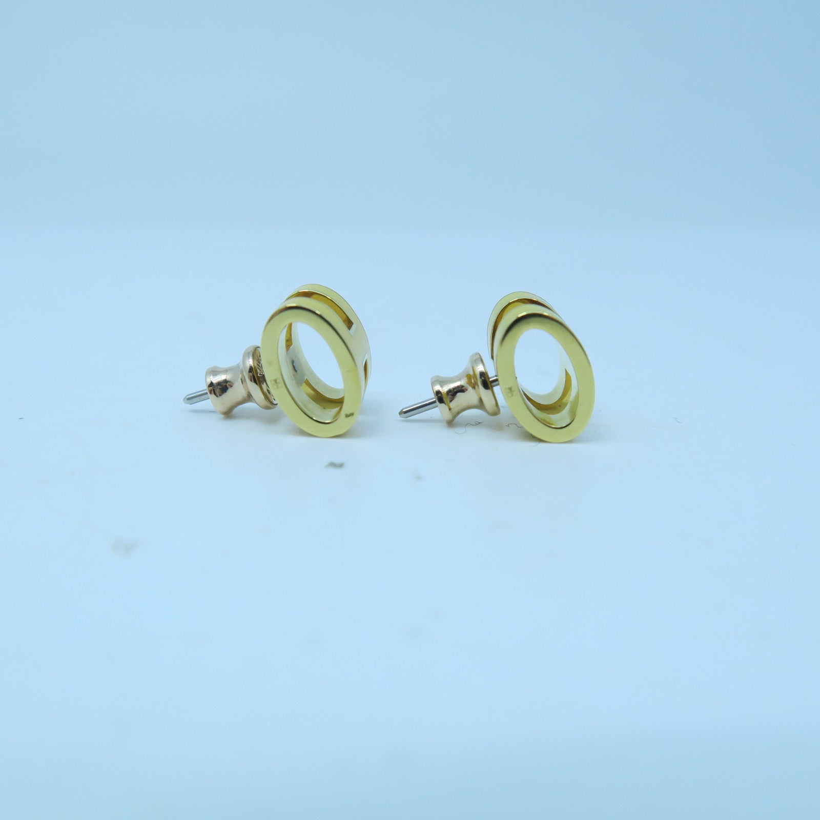 HERMES 金属Pop H Earrings耳环黄色/金色