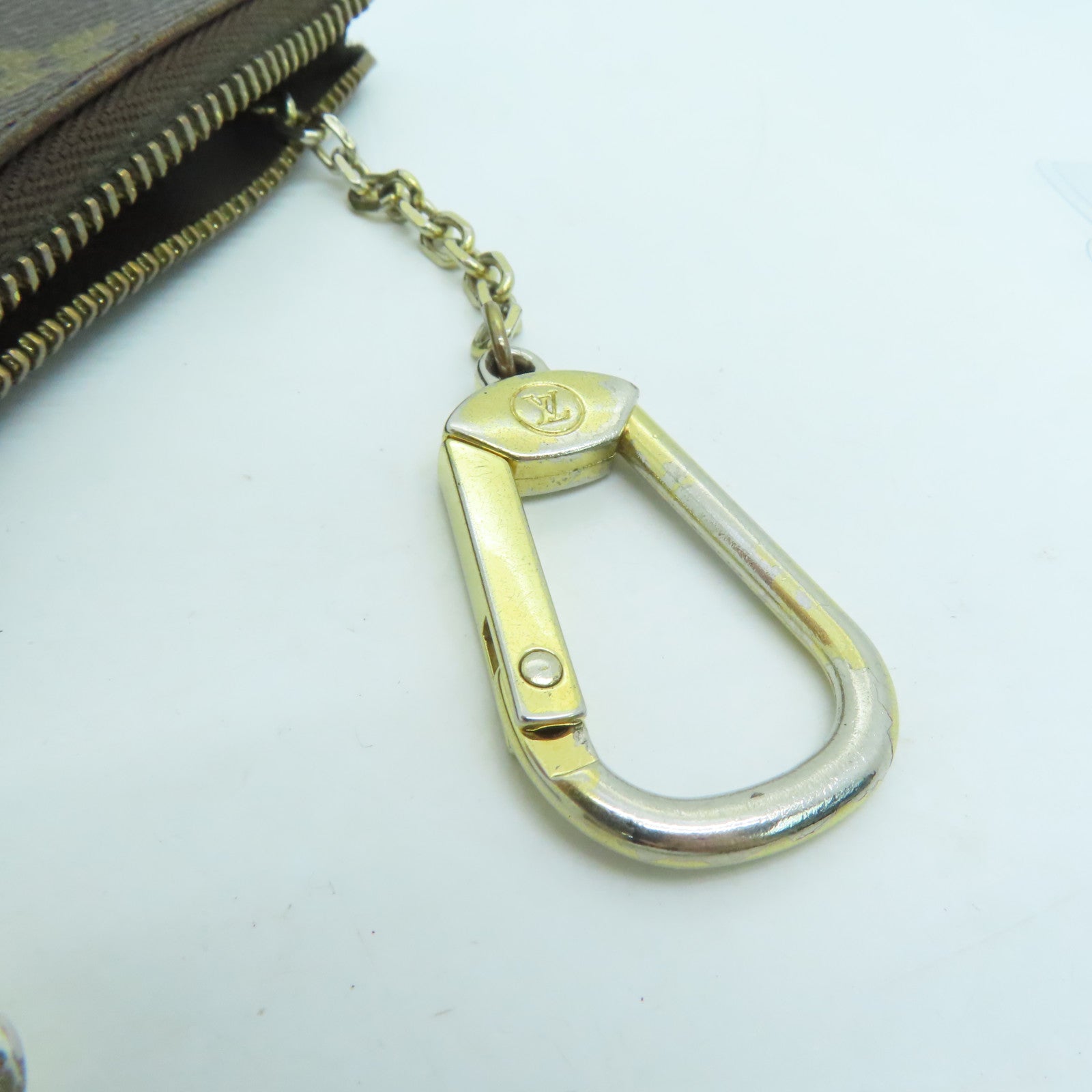 LOUIS VUITTON Monogram Conis Case金扣零钱包啡色