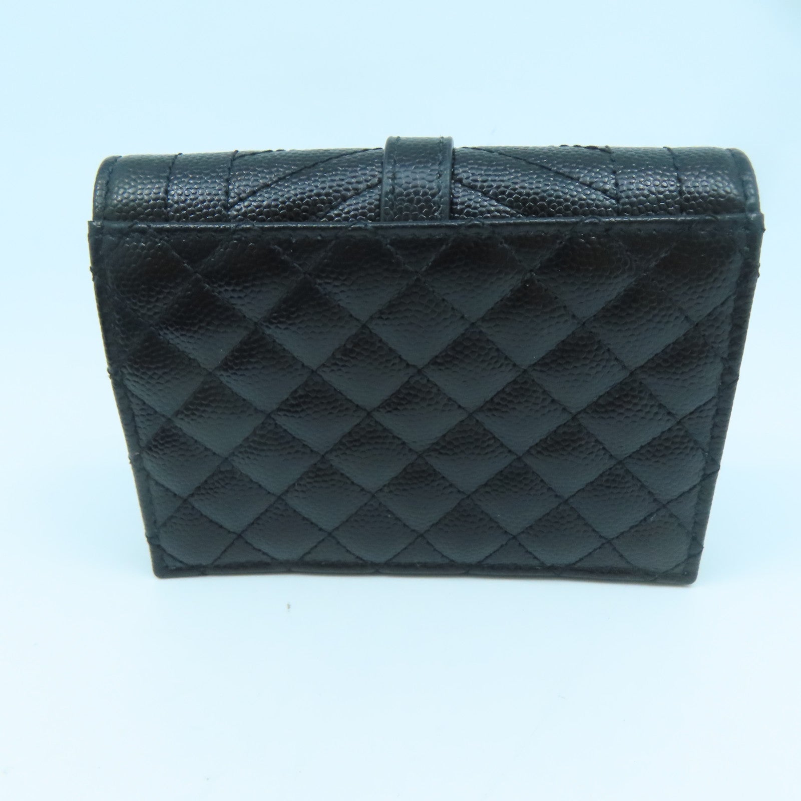 SAINT LAURENT 牛皮皮革Saint Laurent Card Case金扣卡片套黑色