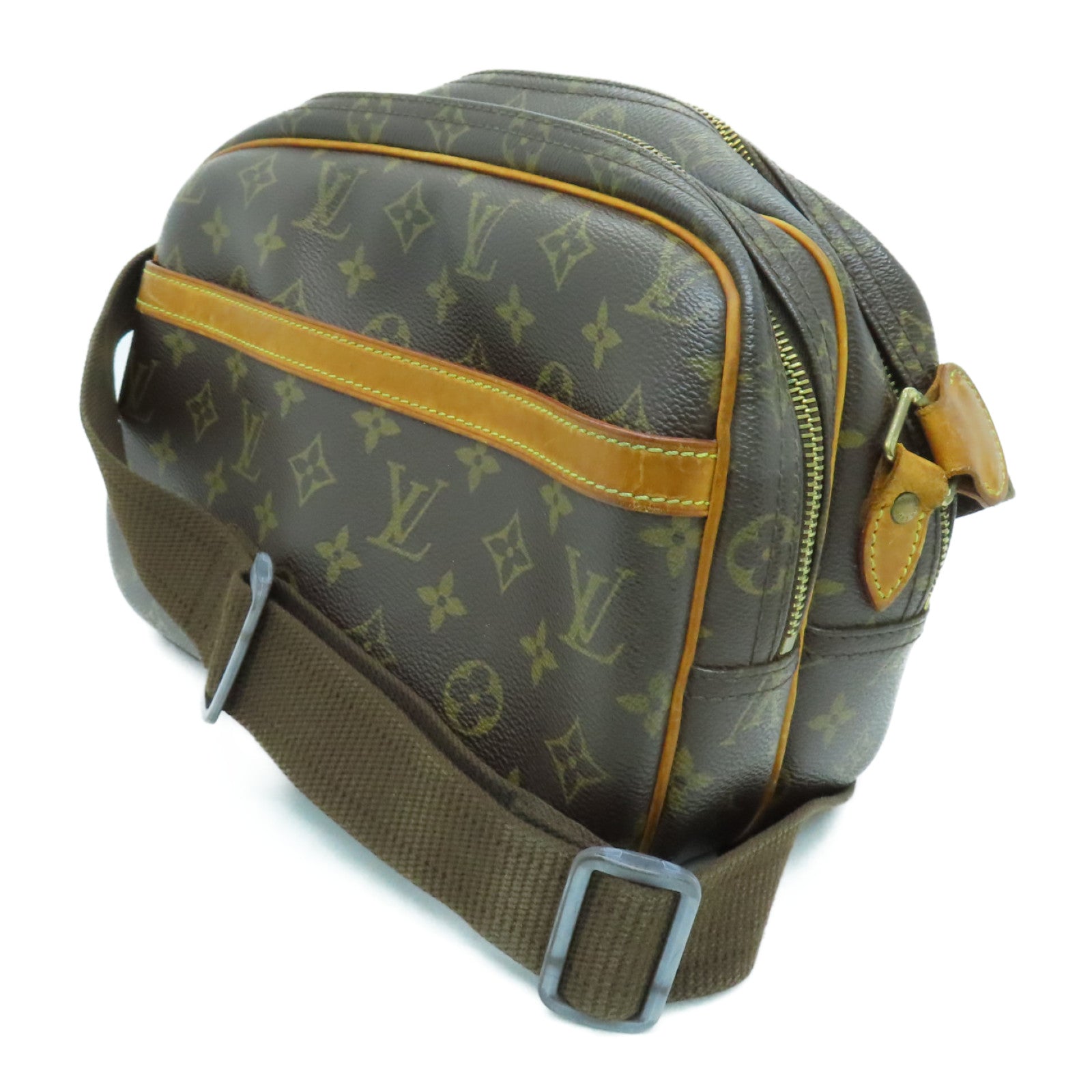 LOUIS VUITTON Monogram Reporter金扣肩背袋啡色