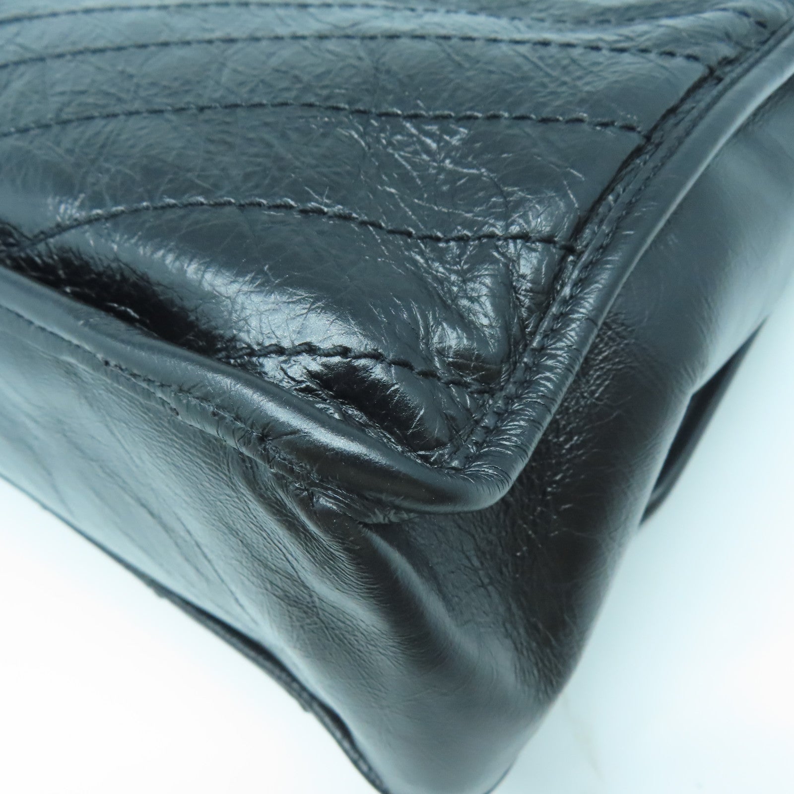 SAINT LAURENT 牛皮皮革Niki銀扣鏈帶肩背袋黑色