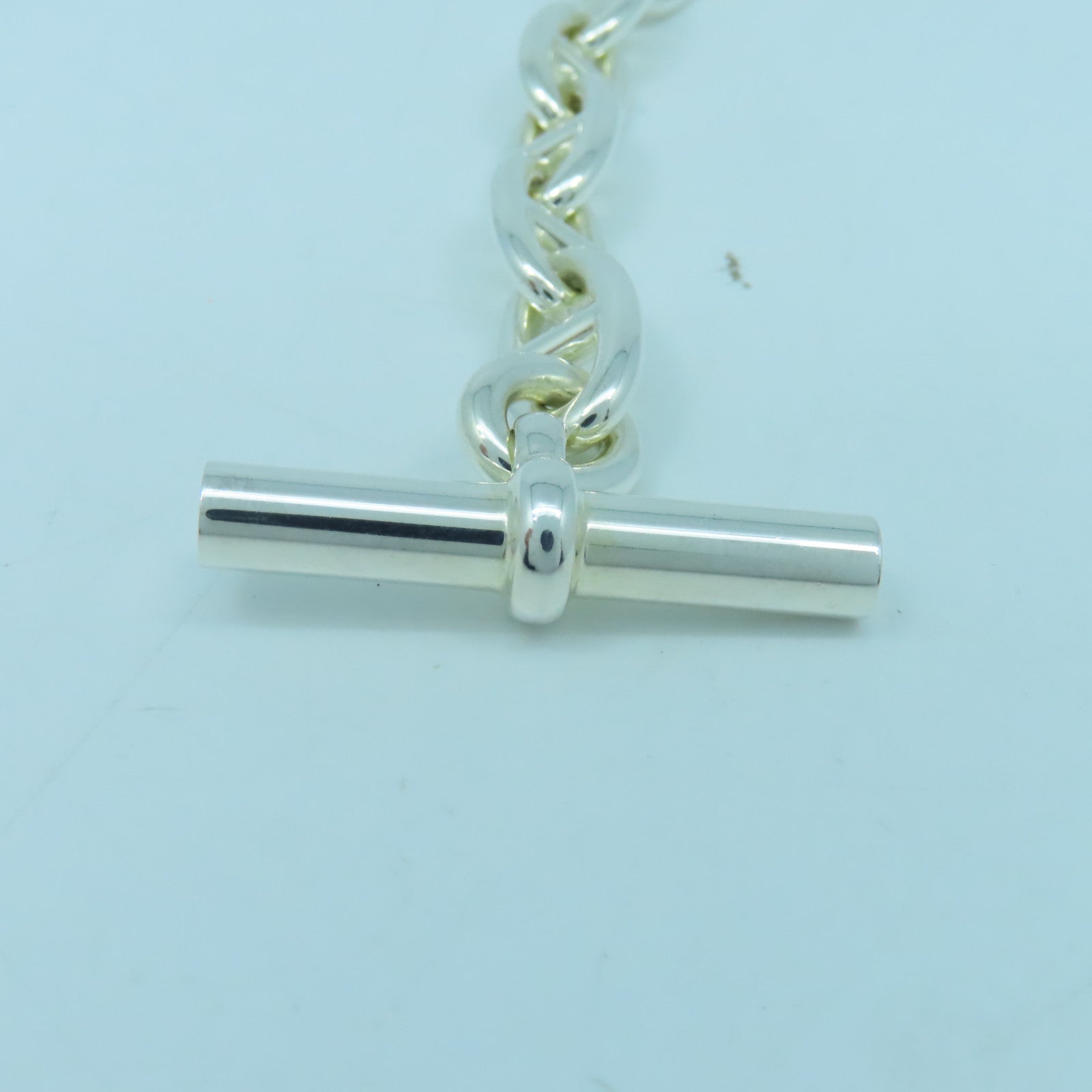 HERMES 925 Sterling Silver Chaine D Ancre GM Bracelet Silver