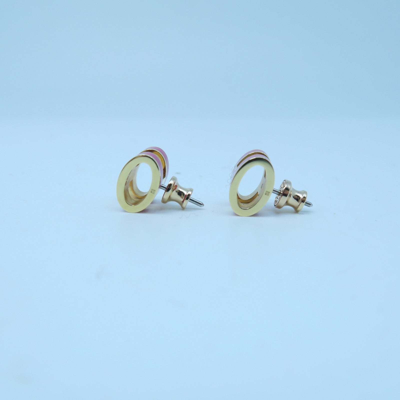 HERMES Metal Pop H Earrings Pink/Gold