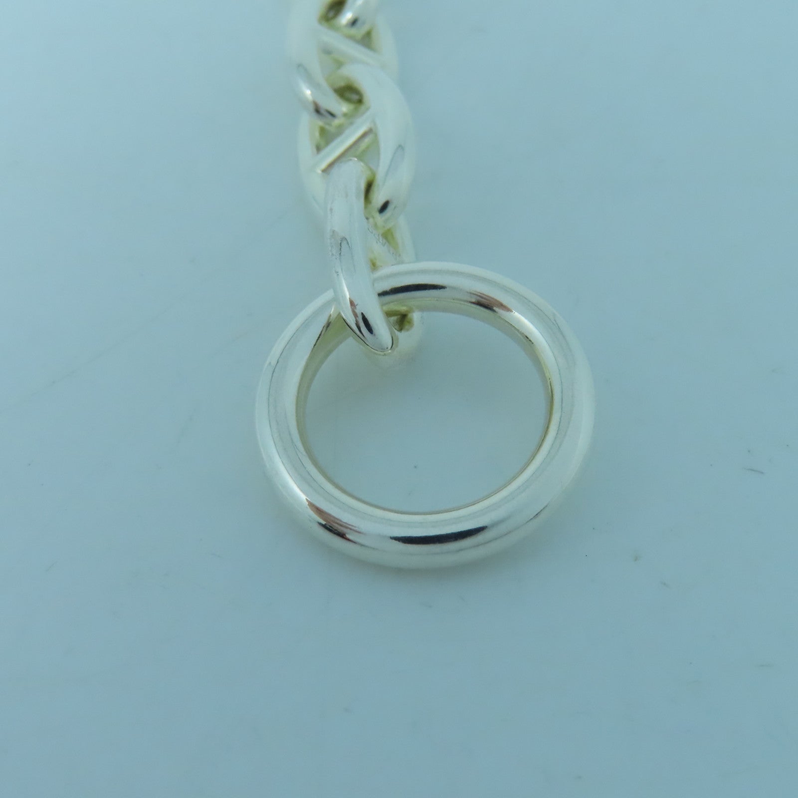 HERMES 925 Sterling Silver Chaine D Ancre GM Bracelet Silver