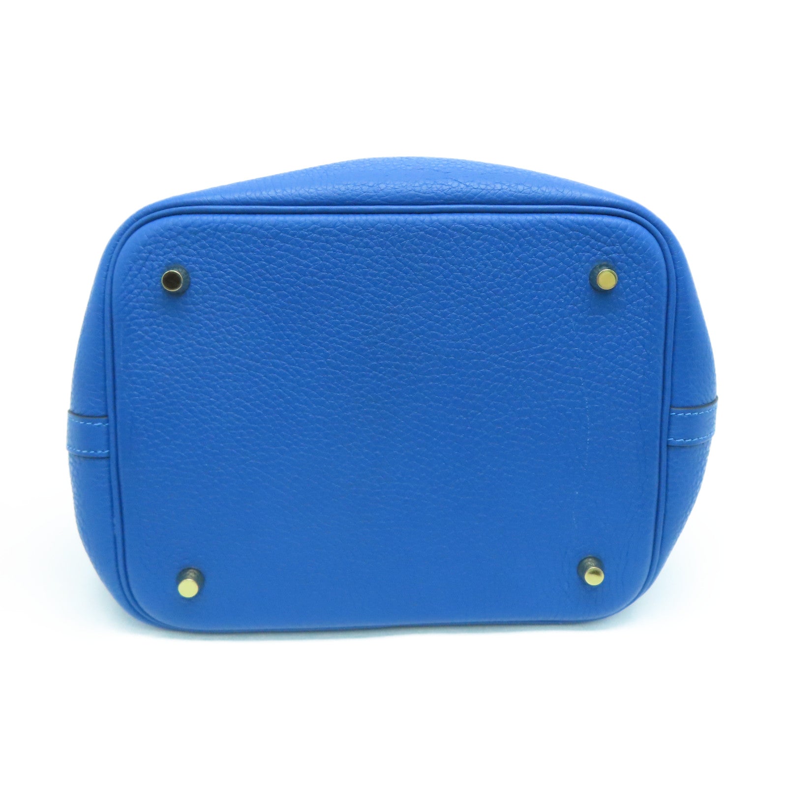 HERMES 【激減優惠】Clemence皮革Picotin MM金扣手挽袋Blue France/藍色