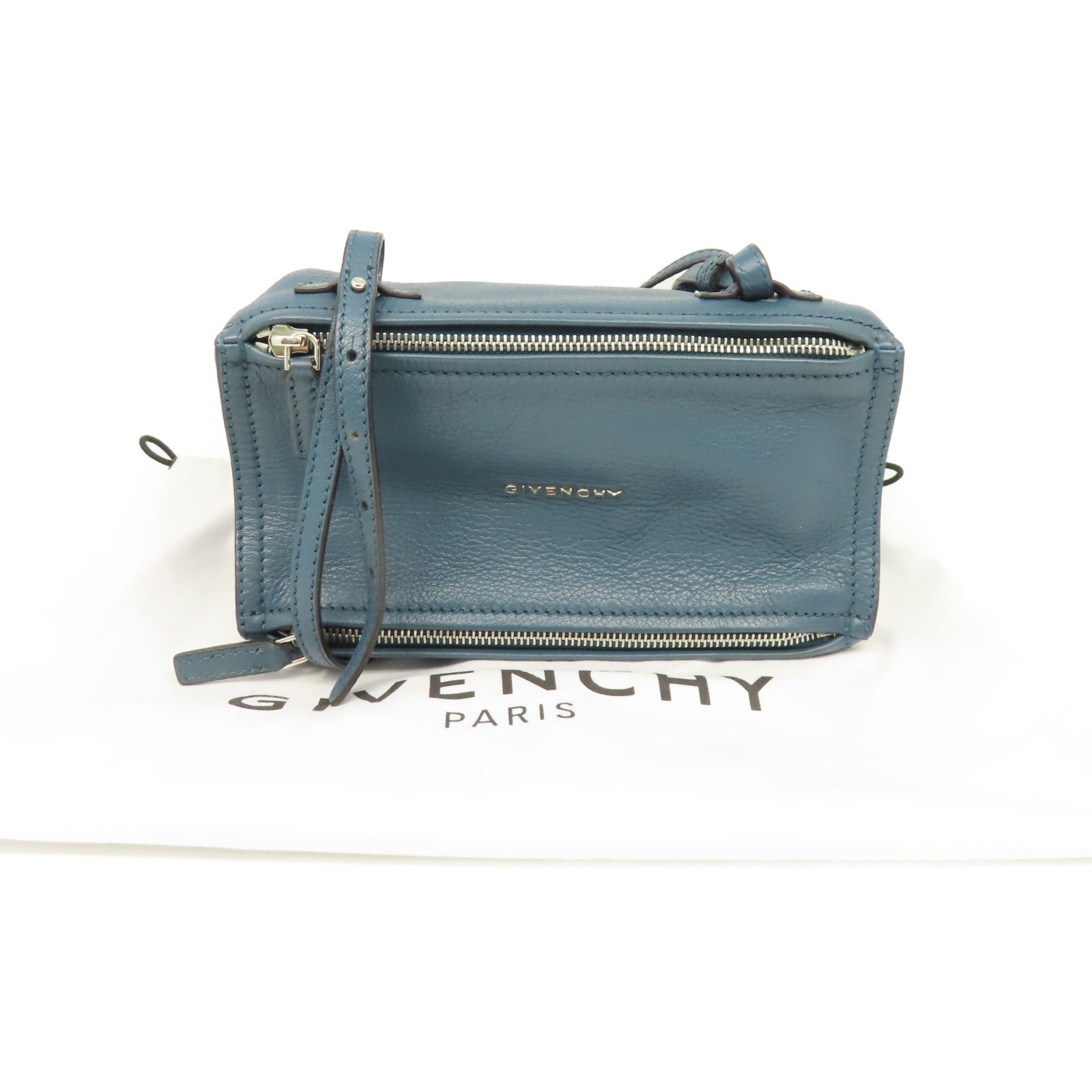 GIVENCHY 牛皮皮革Mini Pandora Shoulder Bag肩背袋綠藍色