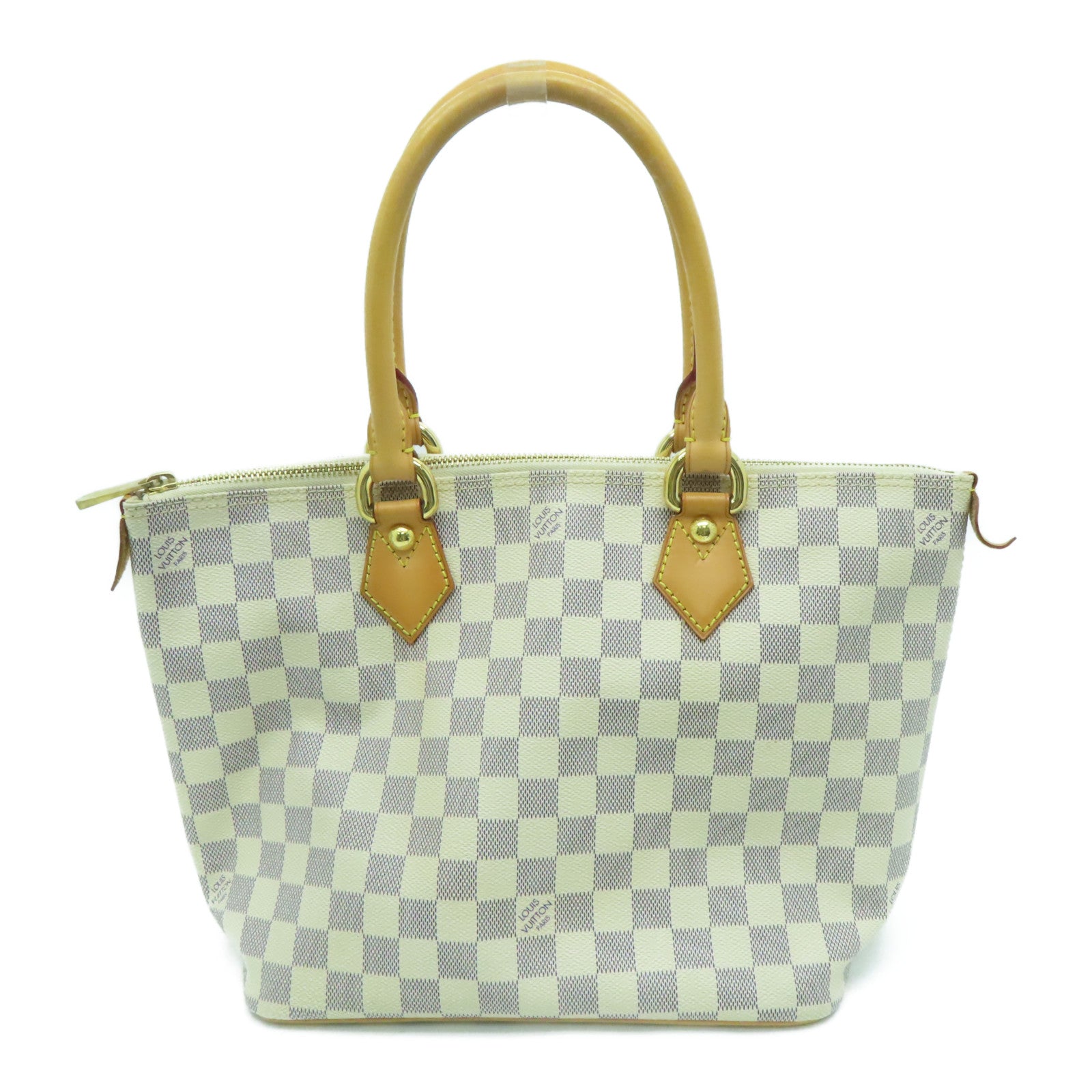 LOUIS VUITTON 【激减优惠】Damier Azur Saleya PM金扣手挽袋米色