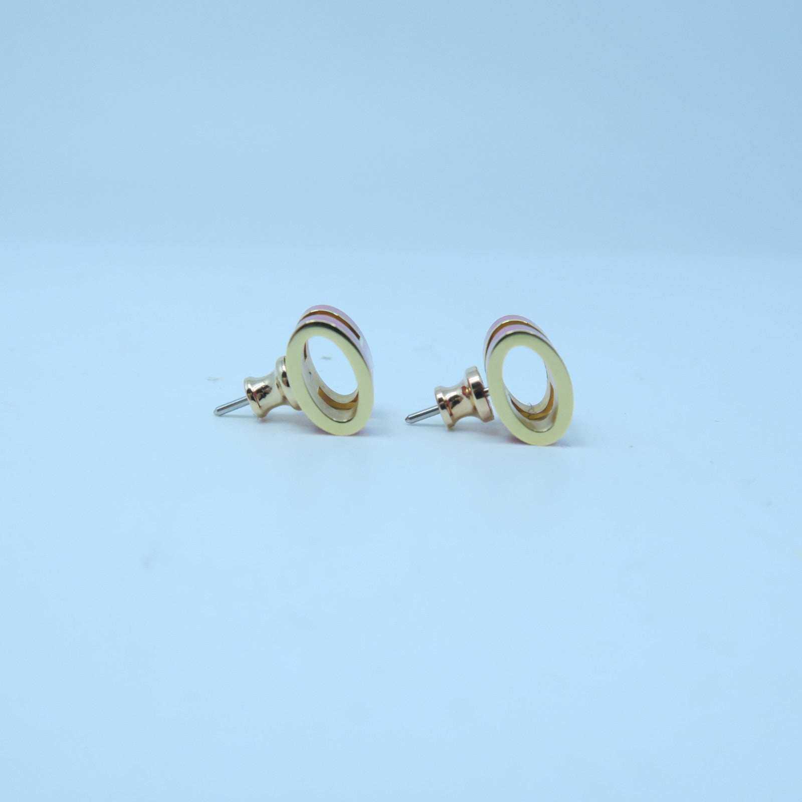 HERMES Metal Pop H Earrings Pink/Gold