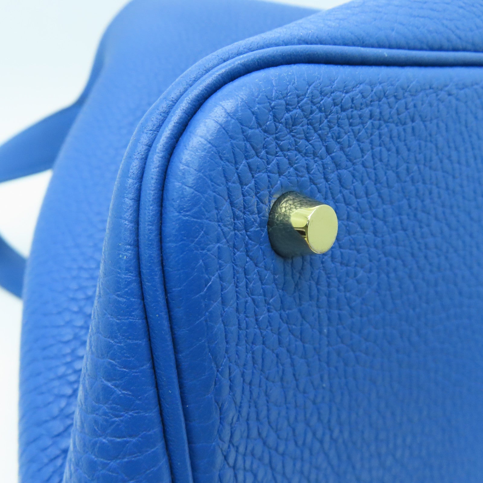 HERMES 【激減優惠】Clemence皮革Picotin MM金扣手挽袋Blue France/藍色
