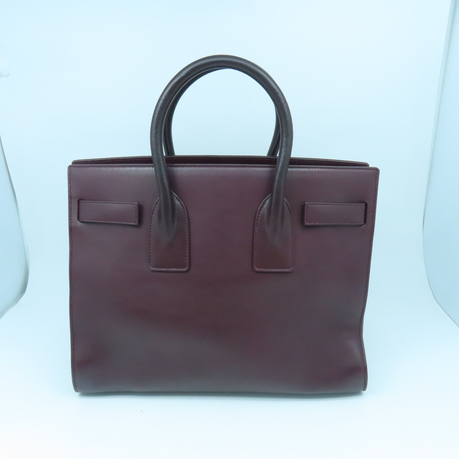 SAINT LAURENT 牛皮皮革Sac de Jour Shoulder Bag金扣手挽肩背兩用袋啡色