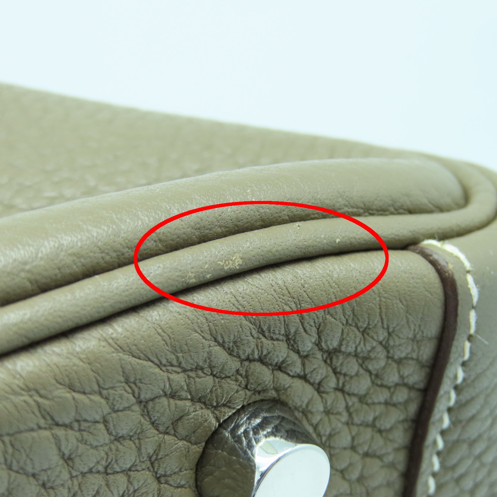 HERMES Taurillon Clemence皮革Lindy 30银扣手挽肩背两用袋大象灰