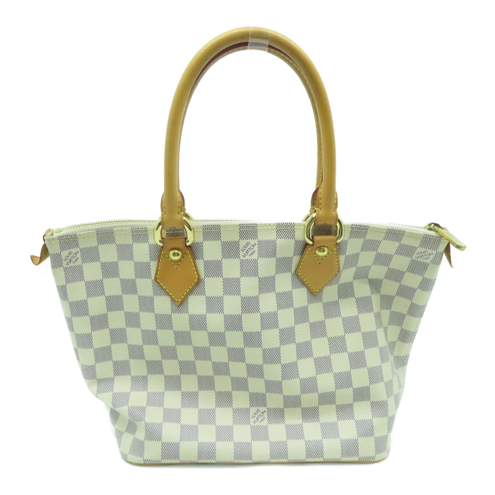 LOUIS VUITTON 【激减优惠】Damier Azur Saleya PM金扣手挽袋米色