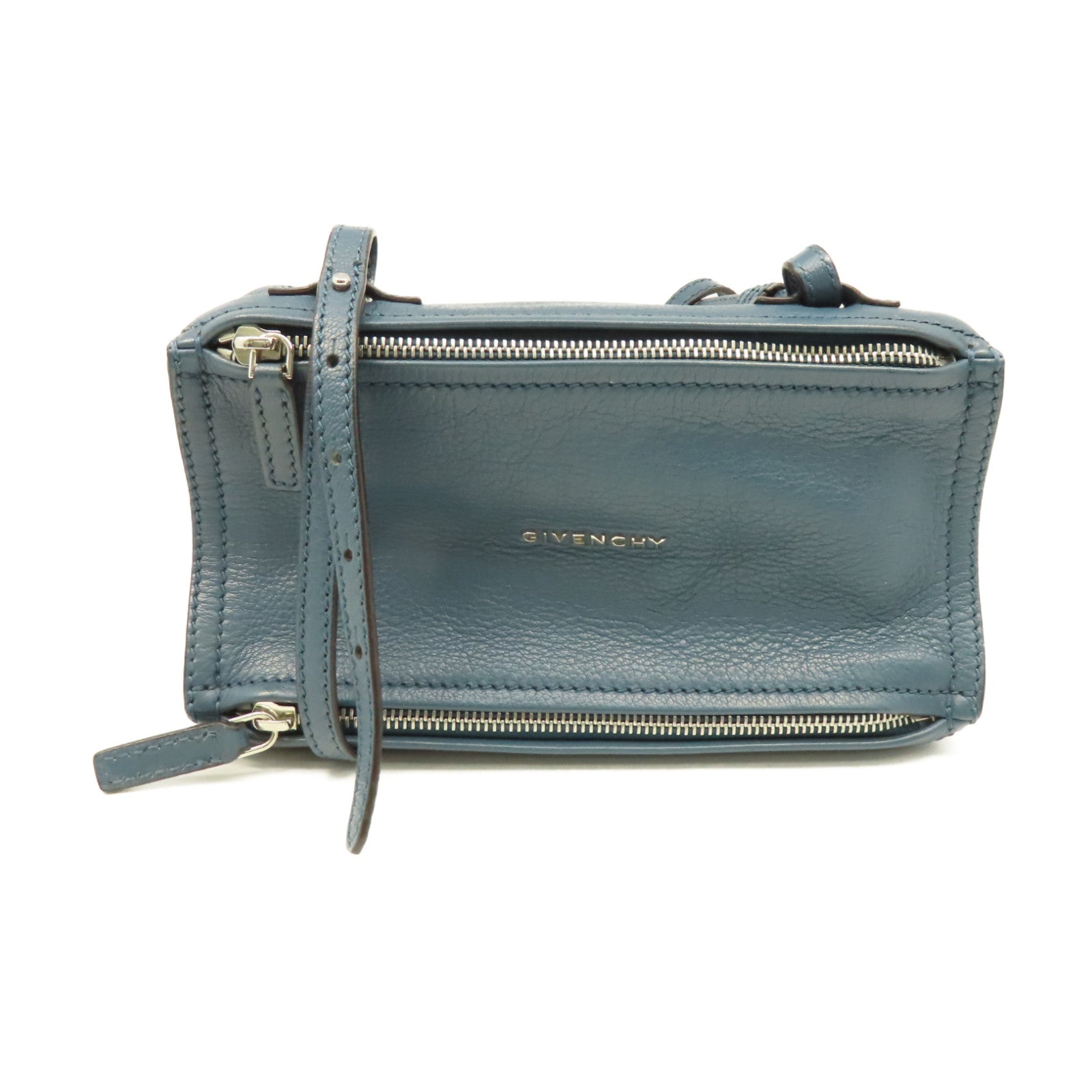 GIVENCHY 牛皮皮革Mini Pandora Shoulder Bag肩背袋綠藍色