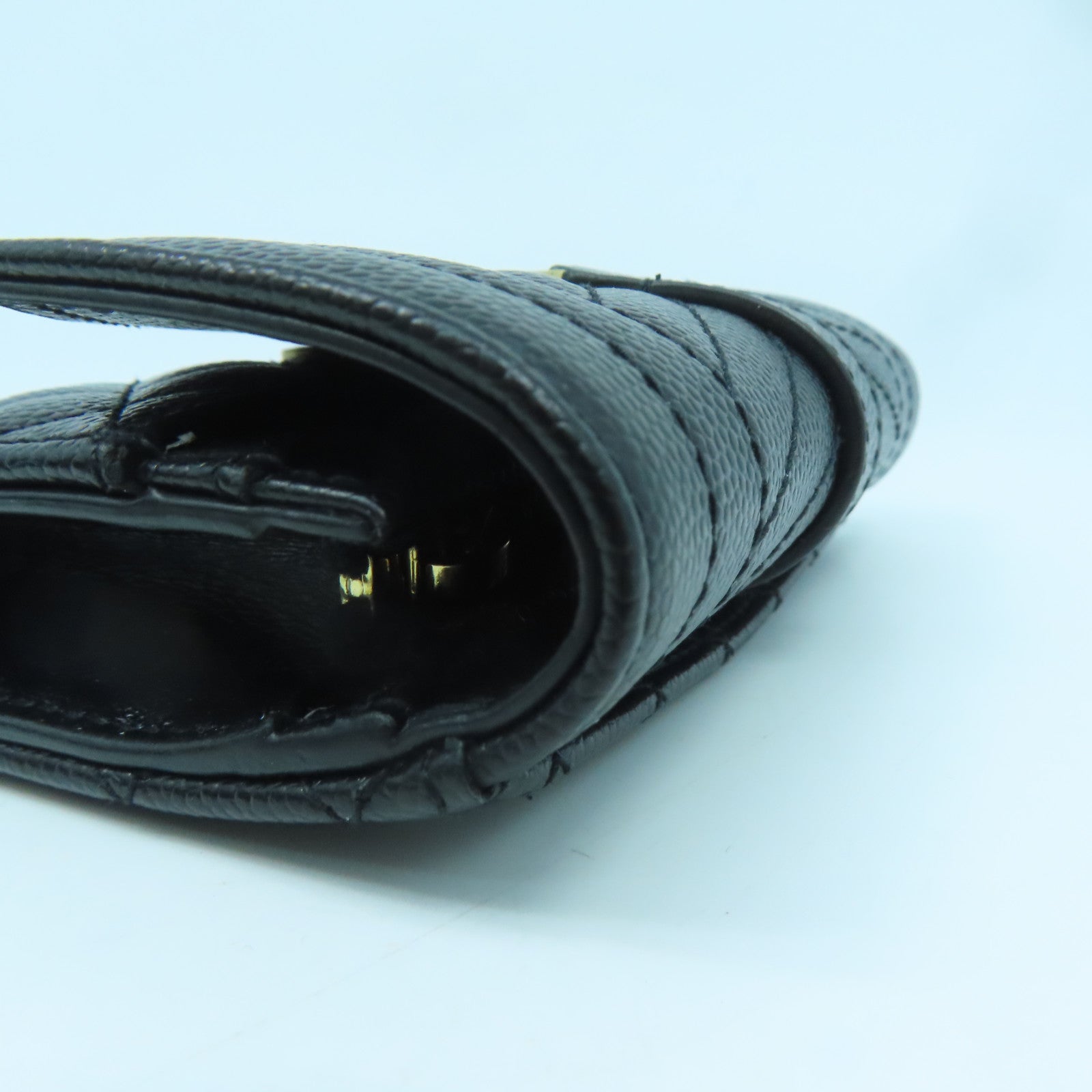 SAINT LAURENT 牛皮皮革Saint Laurent Card Case金扣卡片套黑色
