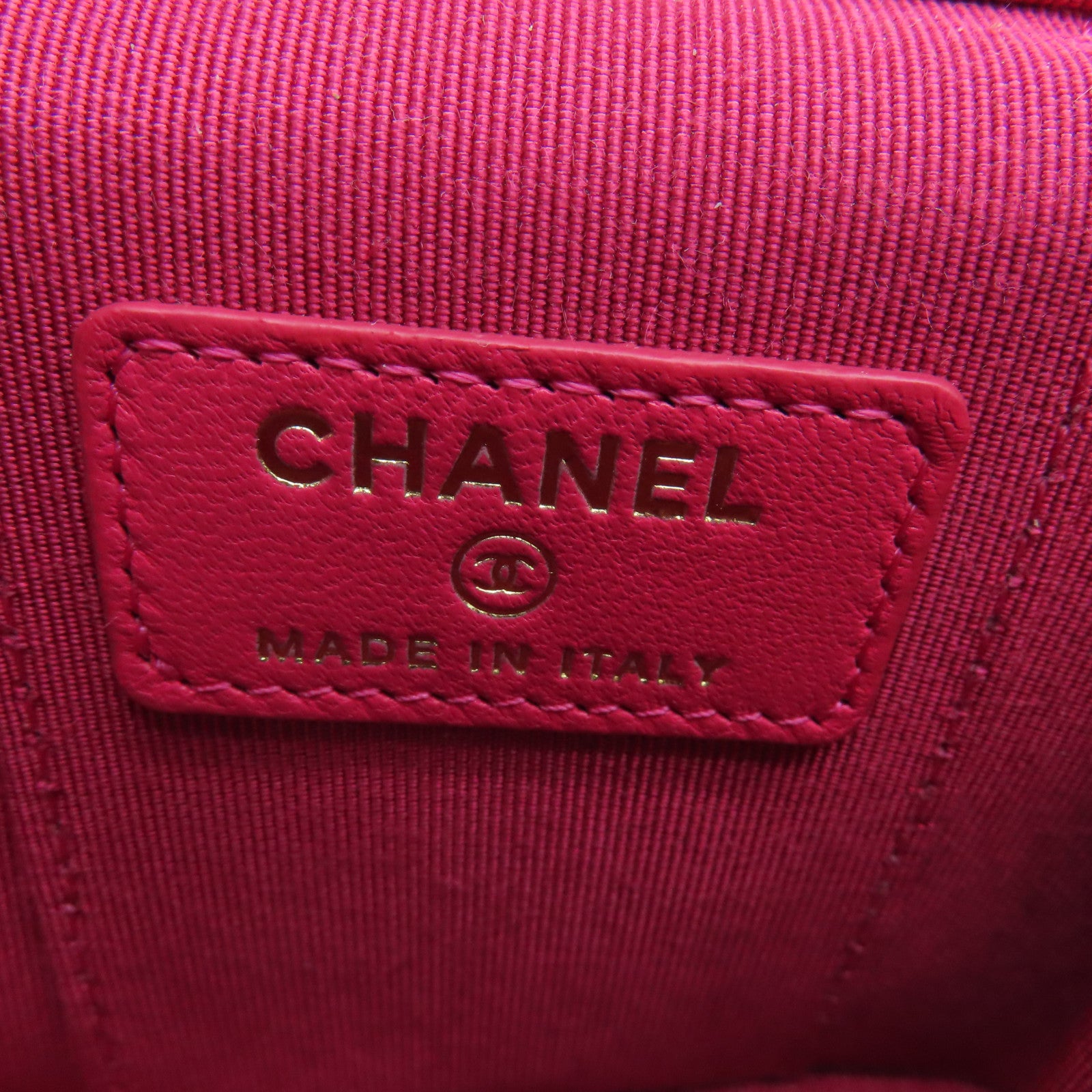 CHANEL 菱格羊皮皮革Chain Shoulder Bag金扣链带肩背袋粉红色
