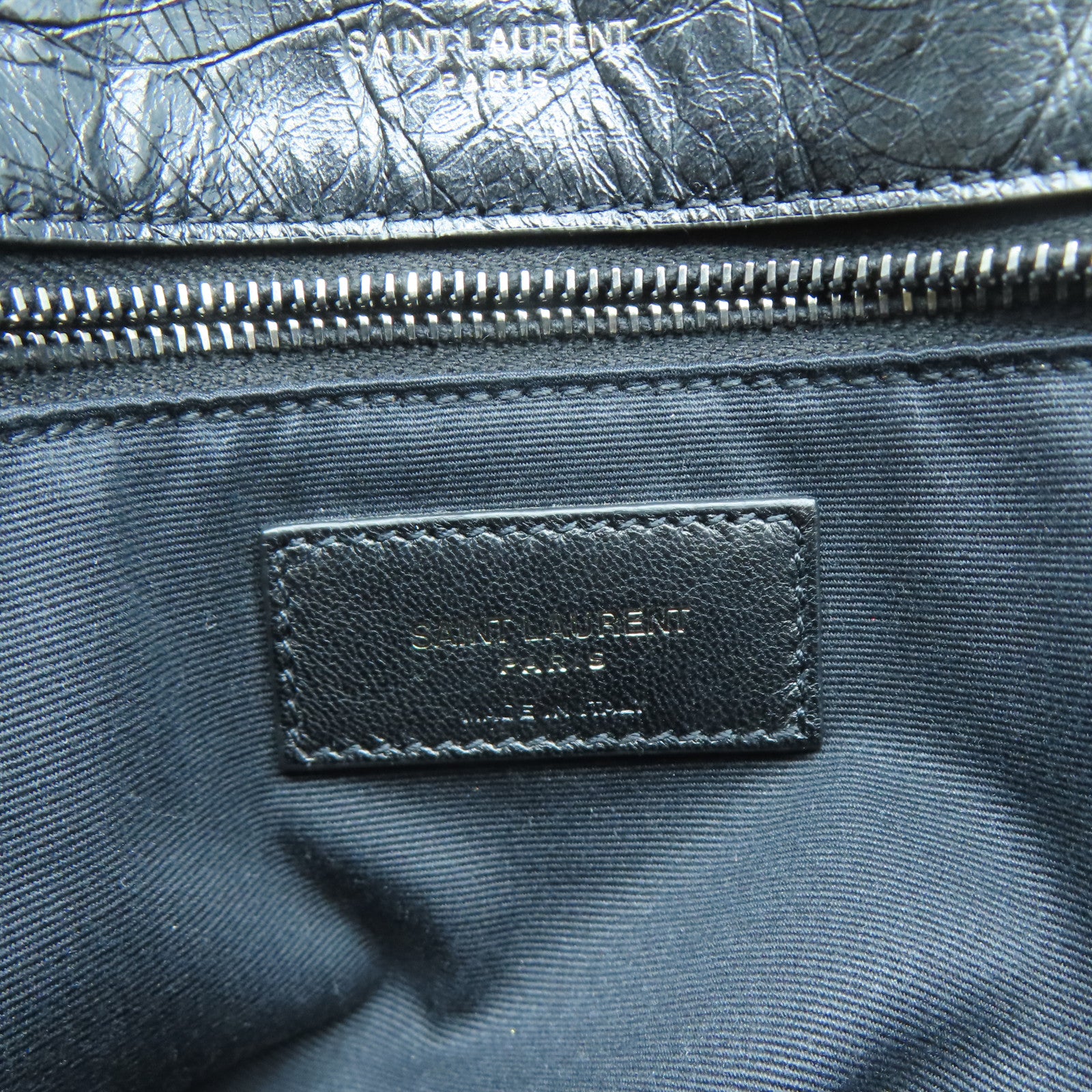 SAINT LAURENT 牛皮皮革Niki銀扣鏈帶肩背袋黑色