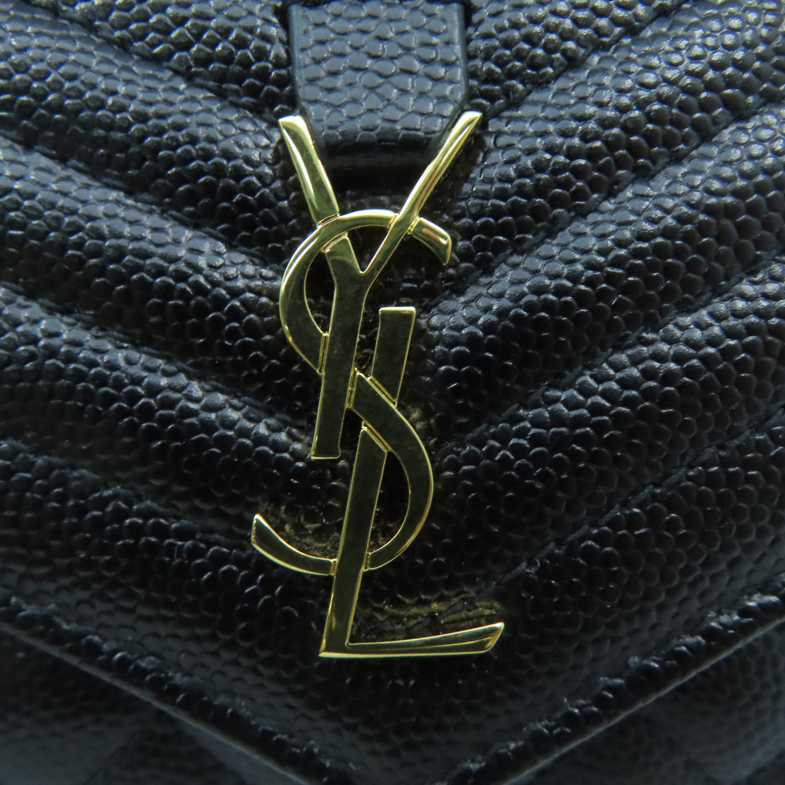 SAINT LAURENT 牛皮皮革Saint Laurent Card Case金扣卡片套黑色
