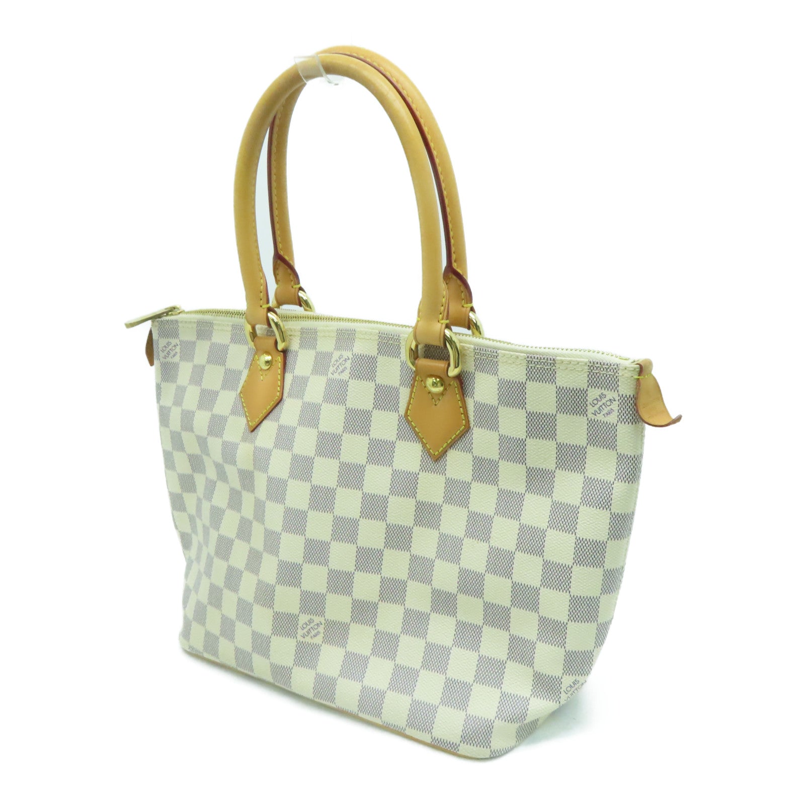 LOUIS VUITTON 【激减优惠】Damier Azur Saleya PM金扣手挽袋米色