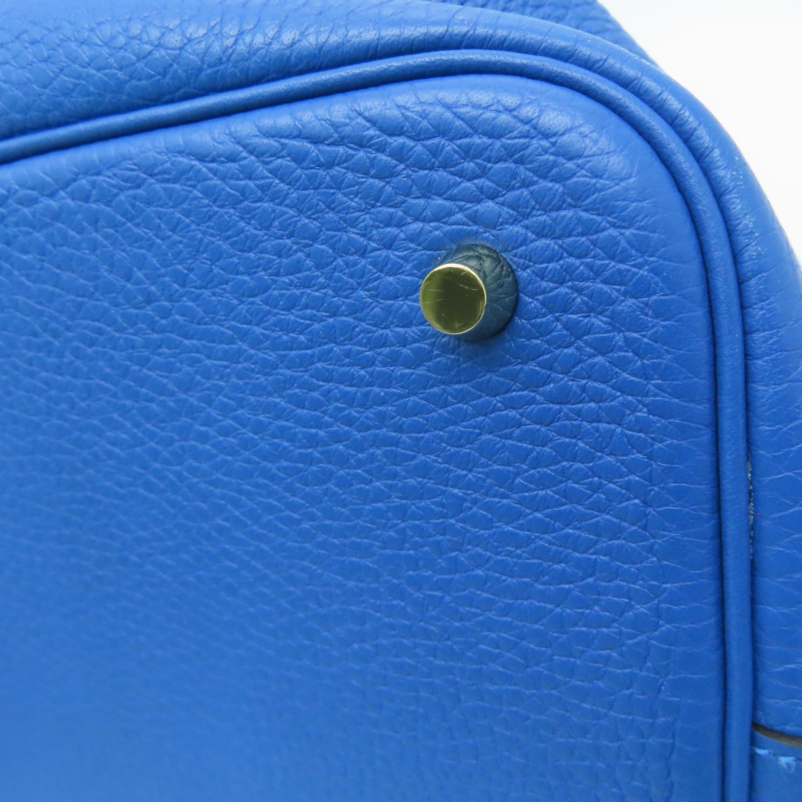 HERMES 【激減優惠】Clemence皮革Picotin MM金扣手挽袋Blue France/藍色