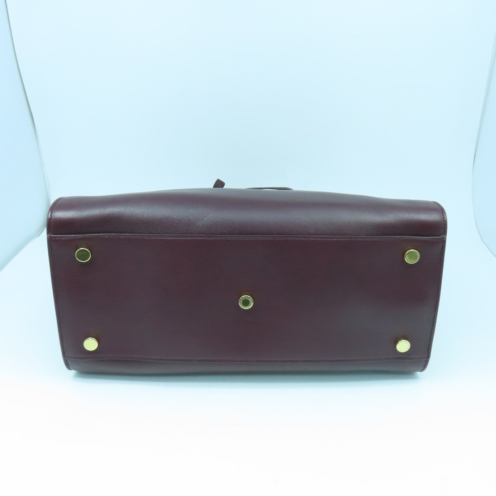 SAINT LAURENT 牛皮皮革Sac de Jour Shoulder Bag金扣手挽肩背兩用袋啡色