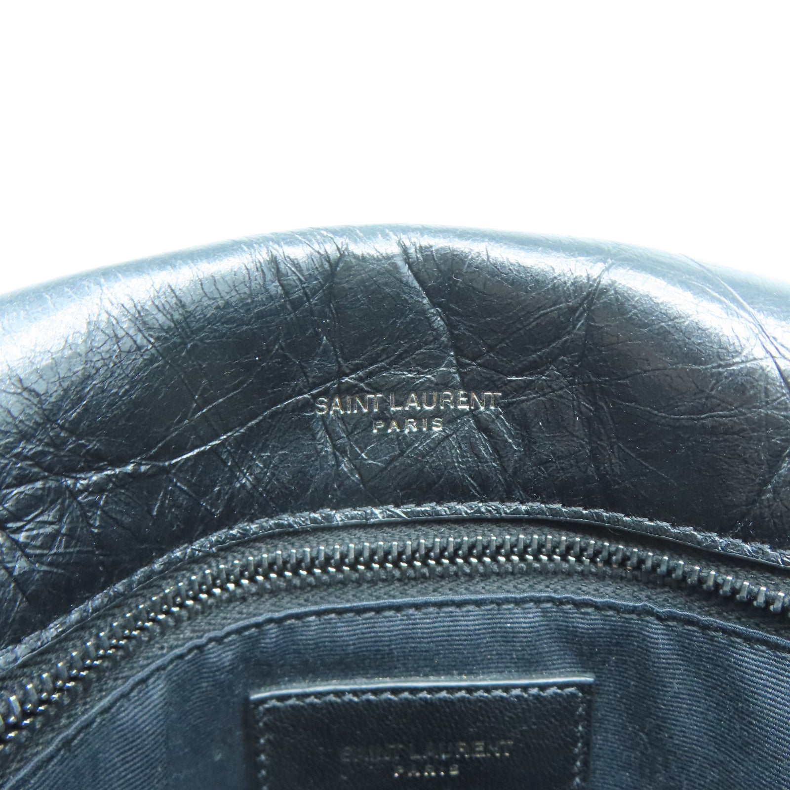 SAINT LAURENT 牛皮皮革Niki銀扣鏈帶肩背袋黑色