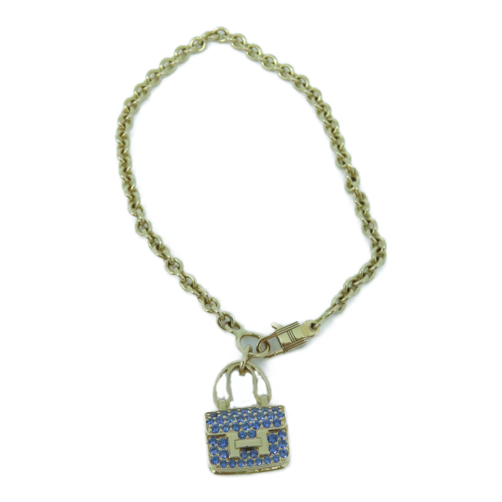 HERMES 18K Rose Gold Amulettes Constance Bracelet Blue/Rose Gold