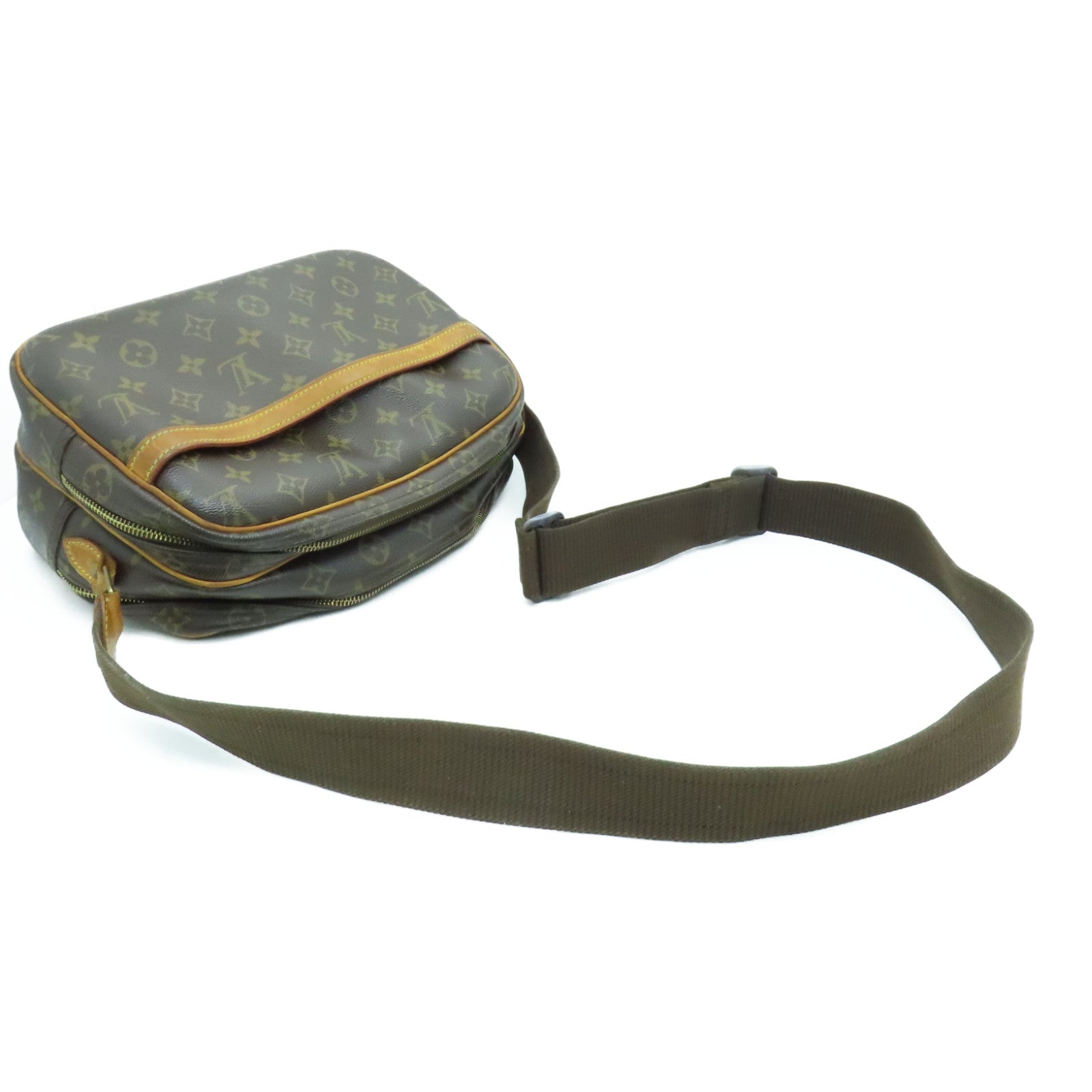 LOUIS VUITTON Monogram Reporter金扣肩背袋啡色