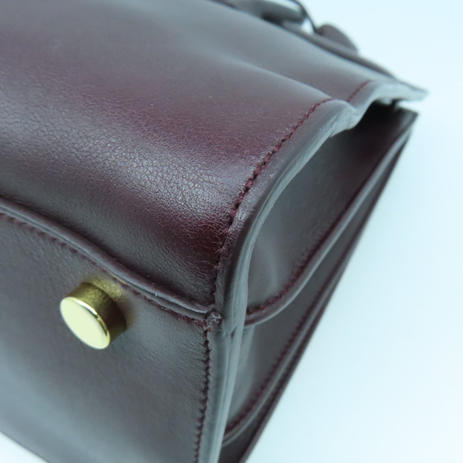 SAINT LAURENT 牛皮皮革Sac de Jour Shoulder Bag金扣手挽肩背兩用袋啡色
