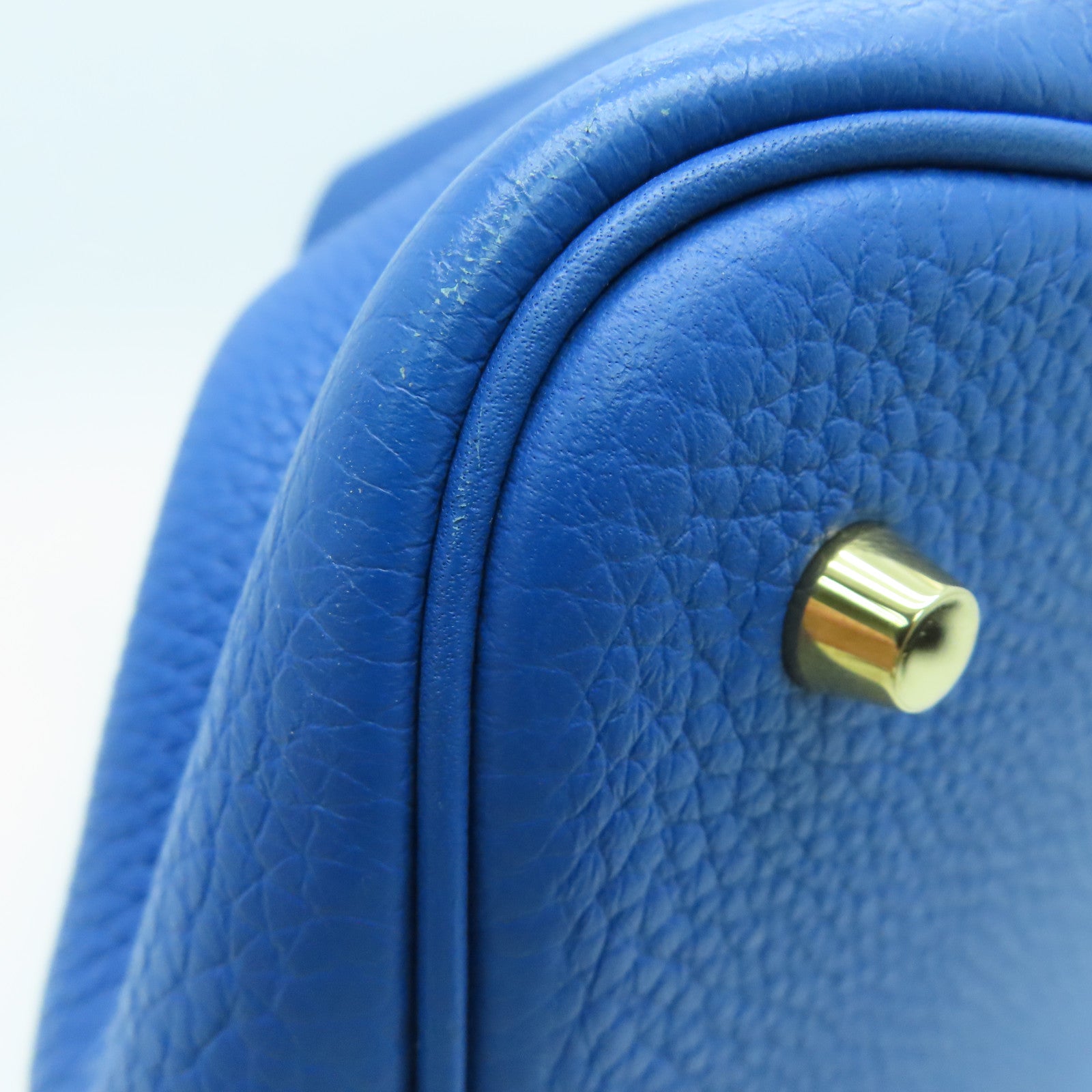 HERMES 【激減優惠】Clemence皮革Picotin MM金扣手挽袋Blue France/藍色