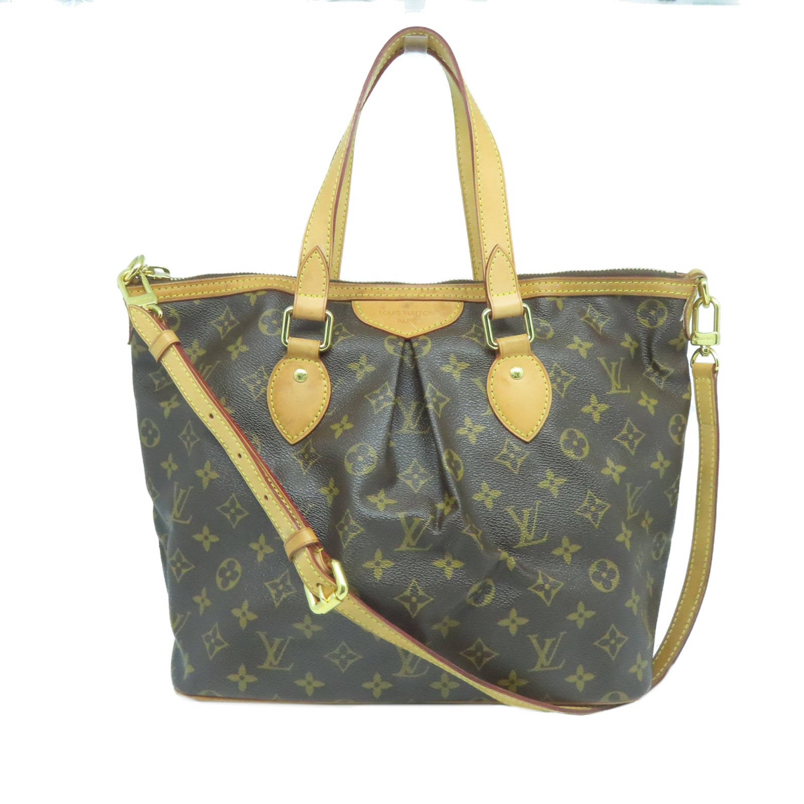 LOUIS VUITTON Monogram Palermo PM金扣手挽肩背兩用袋啡色