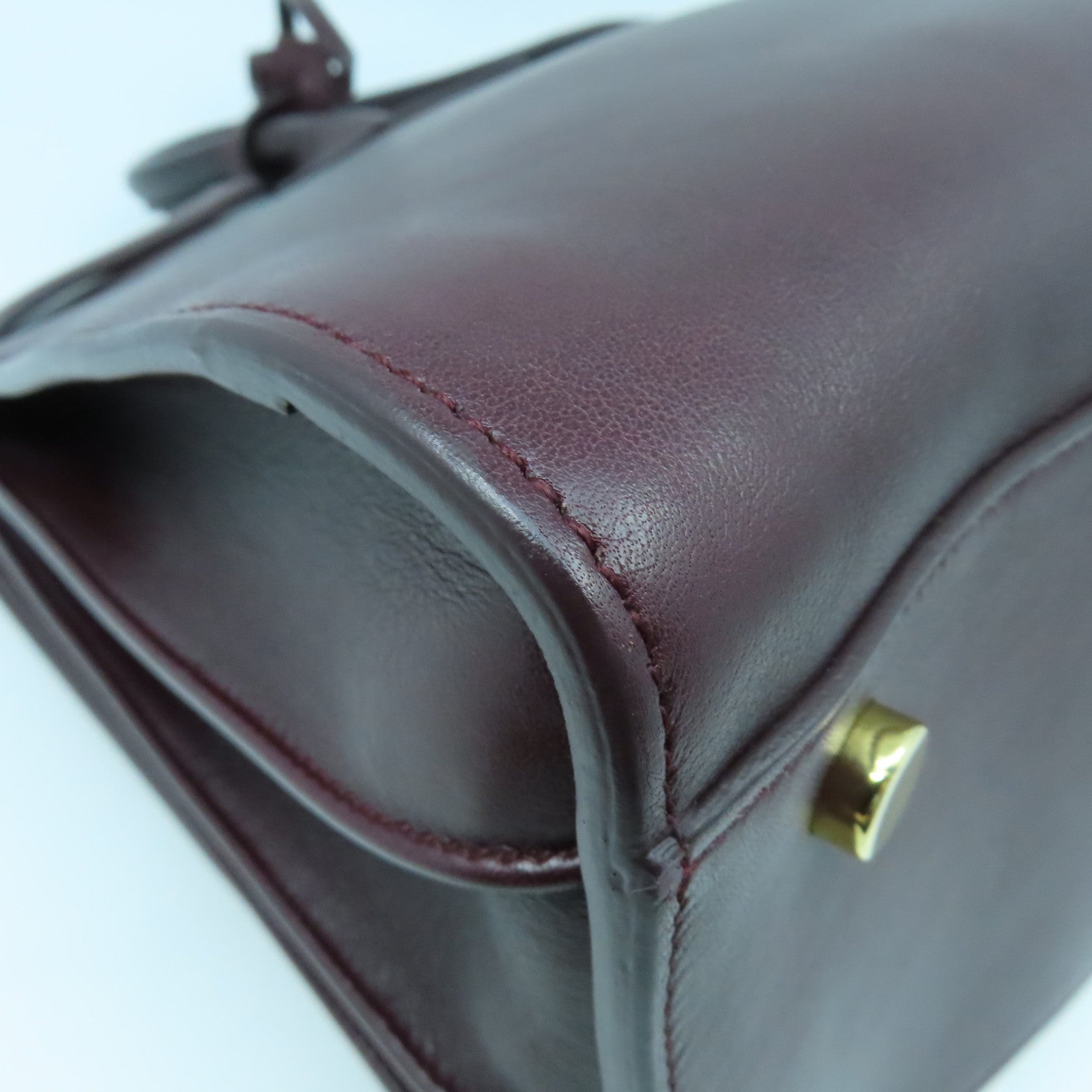 SAINT LAURENT 牛皮皮革Sac de Jour Shoulder Bag金扣手挽肩背兩用袋啡色