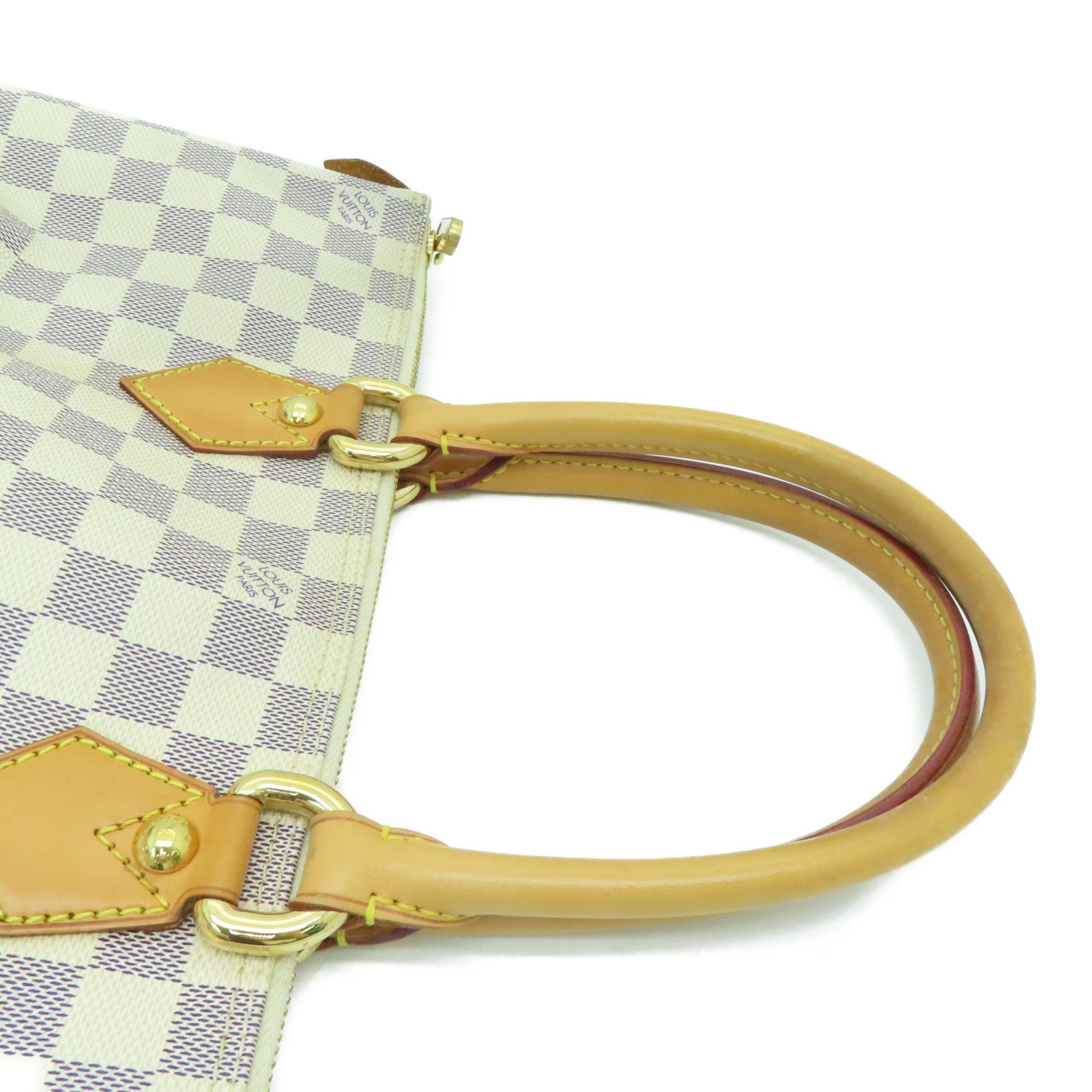 LOUIS VUITTON 【激减优惠】Damier Azur Saleya PM金扣手挽袋米色