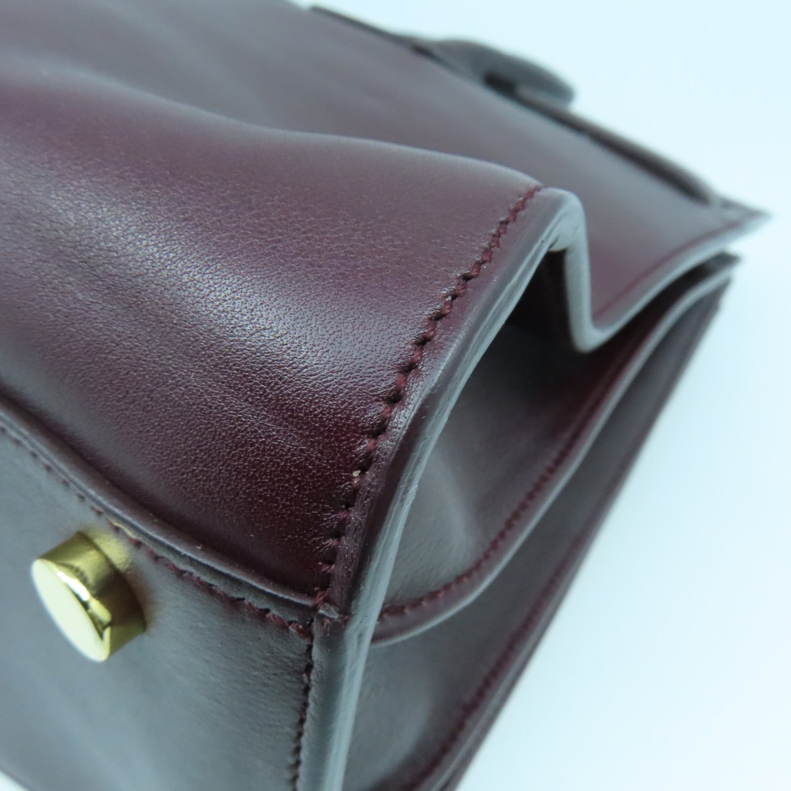 SAINT LAURENT 牛皮皮革Sac de Jour Shoulder Bag金扣手挽肩背兩用袋啡色