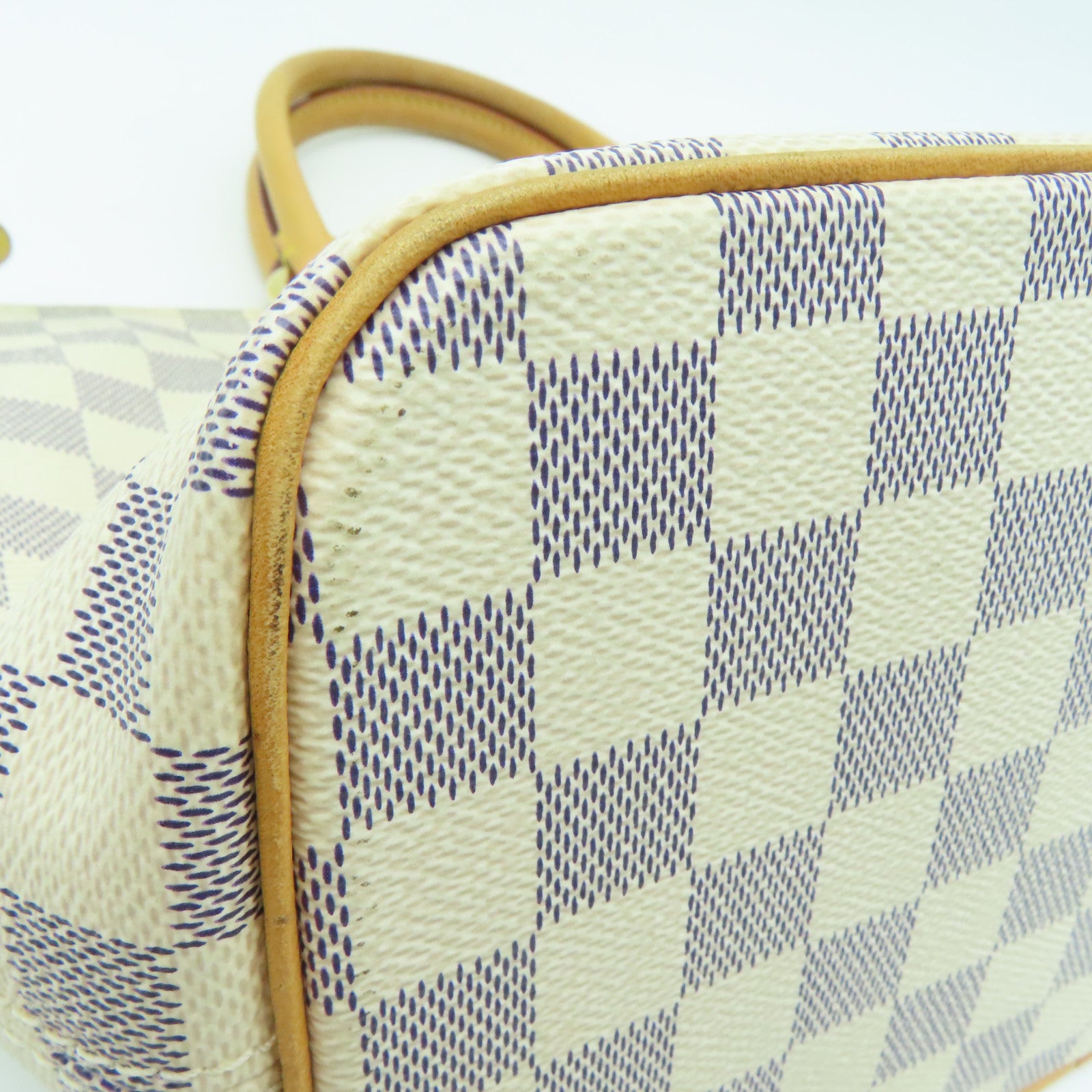 LOUIS VUITTON 【激减优惠】Damier Azur Saleya PM金扣手挽袋米色